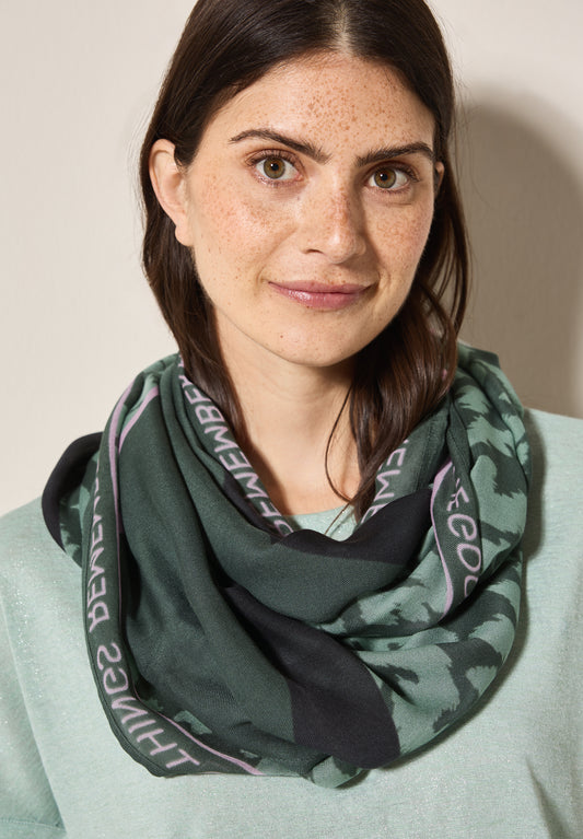 CECIL Gemusterter Loop-Schal - Farbe: dark balmy khaki