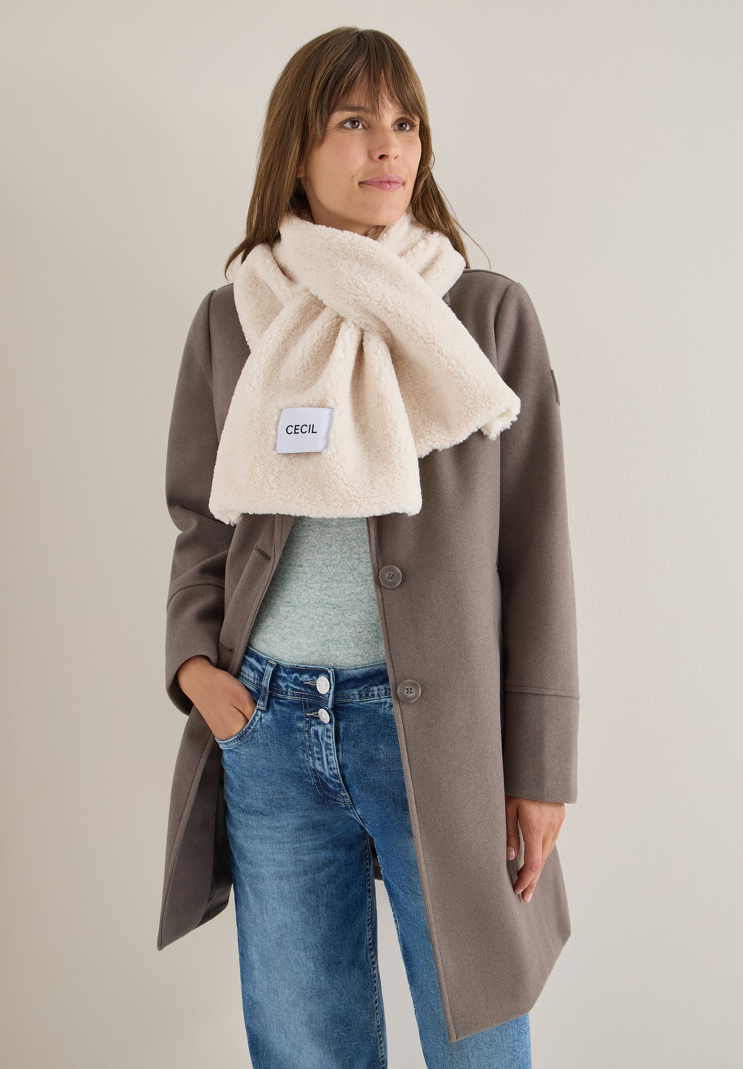CECIL Teddy Schal - Farbe: teddy vanilla white