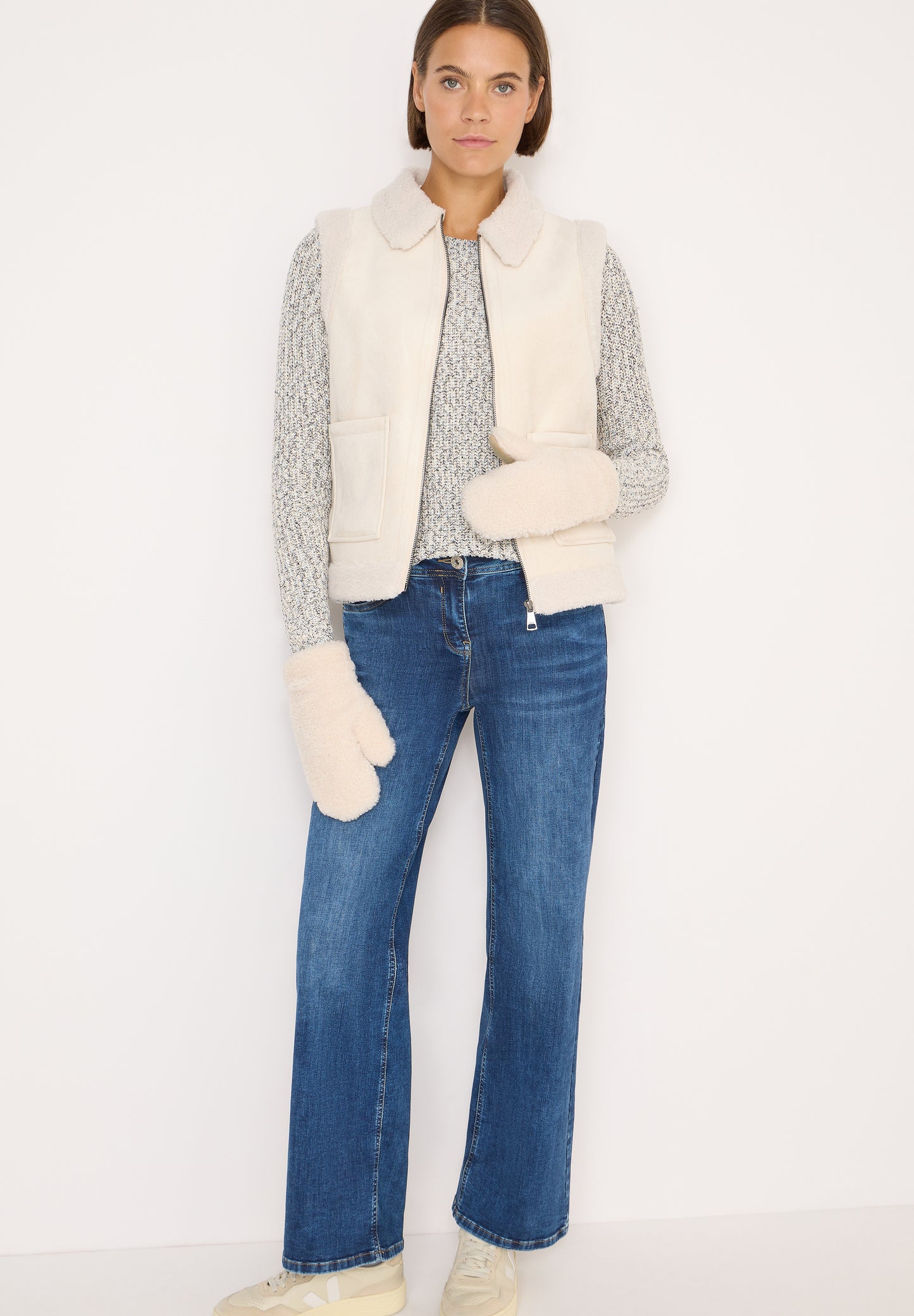 CECIL Teddy Fäustlinge - Farbe: teddy vanilla white