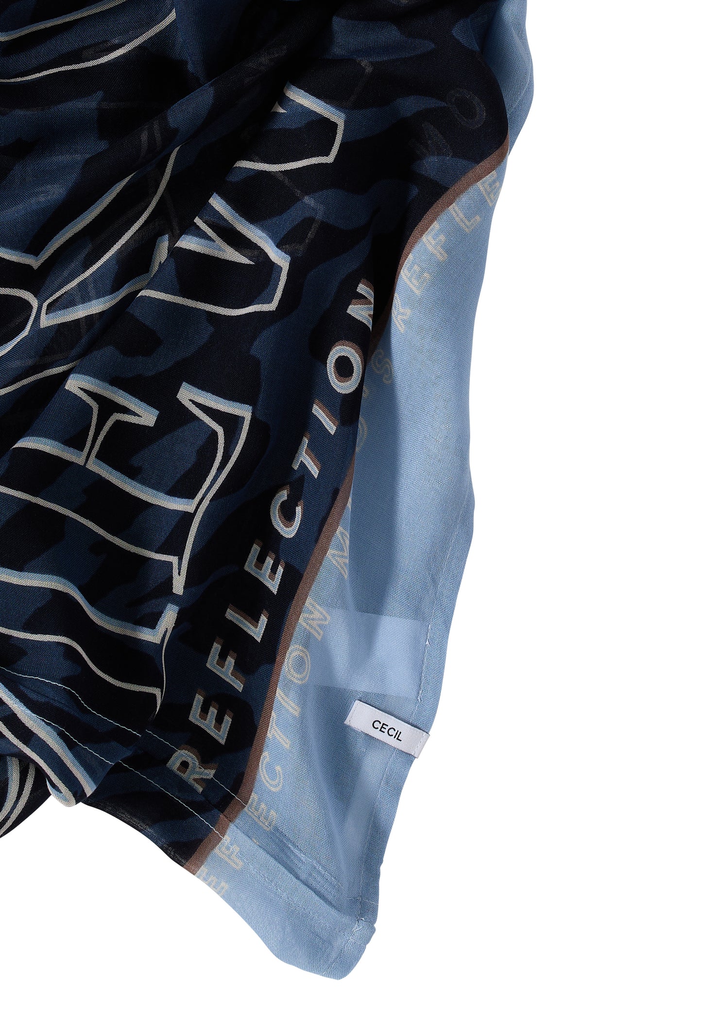 CECIL Gemusterter Loop Schal - Farbe: urban dark blue