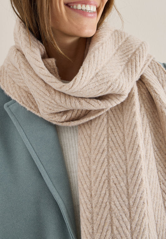 CECIL Strickschal mit Struktur - Farbe: sandalwood beige melange