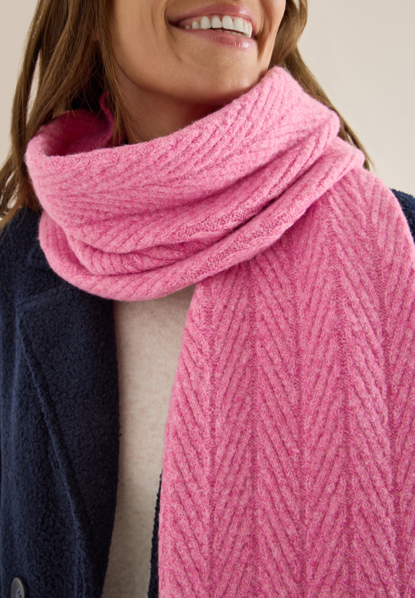 CECIL Strickschal mit Struktur - Farbe: dark blossom melange