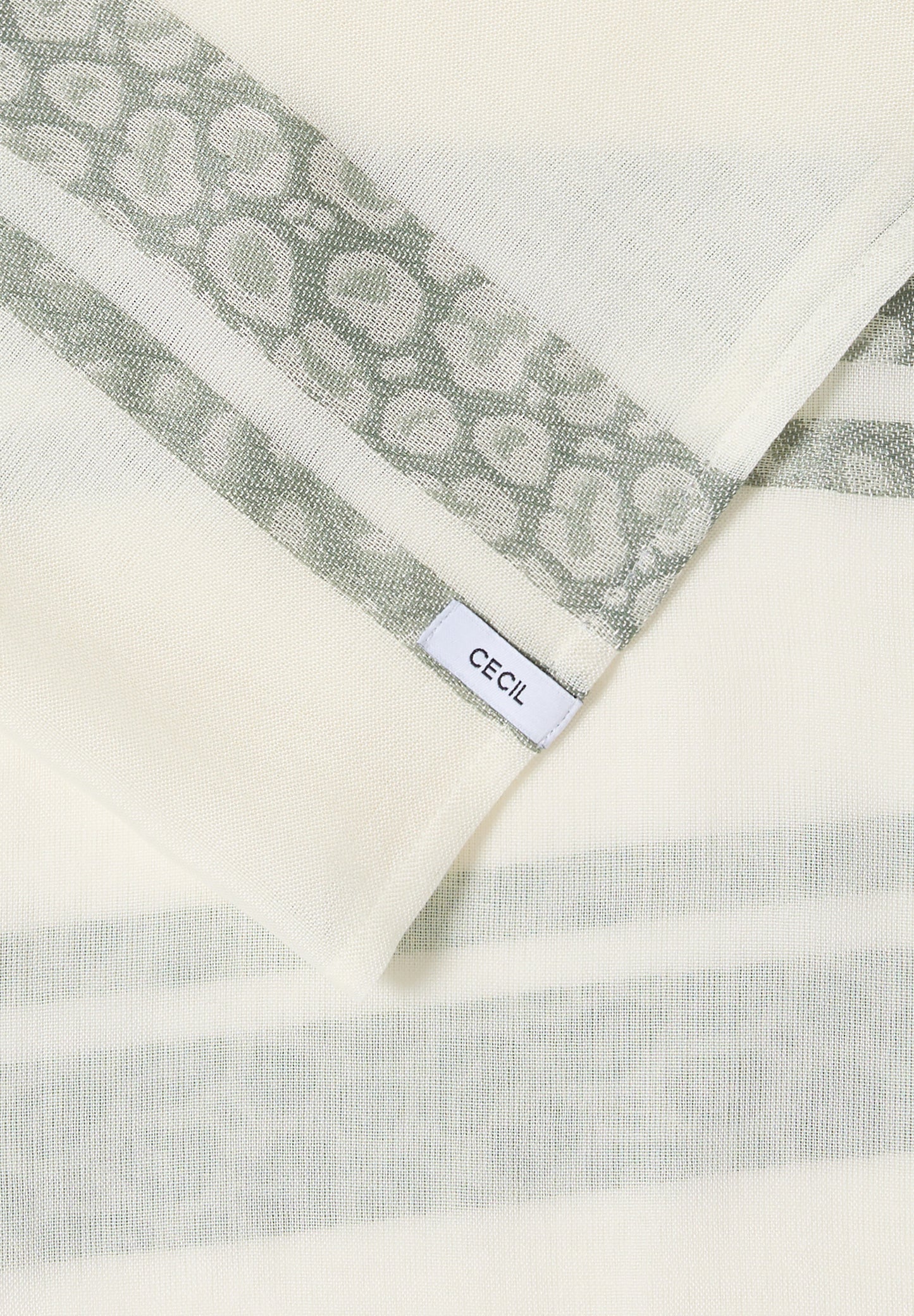 CECIL - Loop Schal mit Leo-Streifen - Farbe: vanilla white