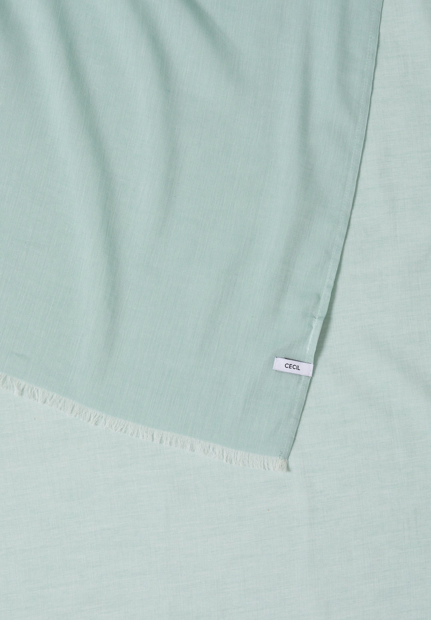 CECIL - Schal in Unifarbe mit feinen Fransen - Farbe: mint sea green