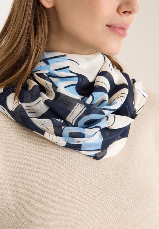 CECIL - Gemusterter Loop-Schal - Farbe: universal blue