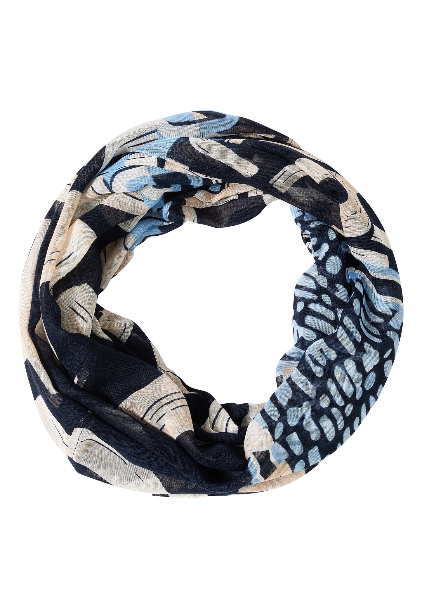CECIL - Gemusterter Loop-Schal - Farbe: universal blue