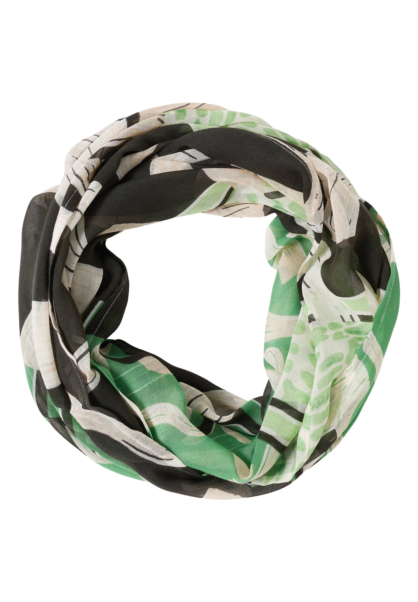 CECIL - Gemusterter Loop-Schal - Farbe: raw khaki