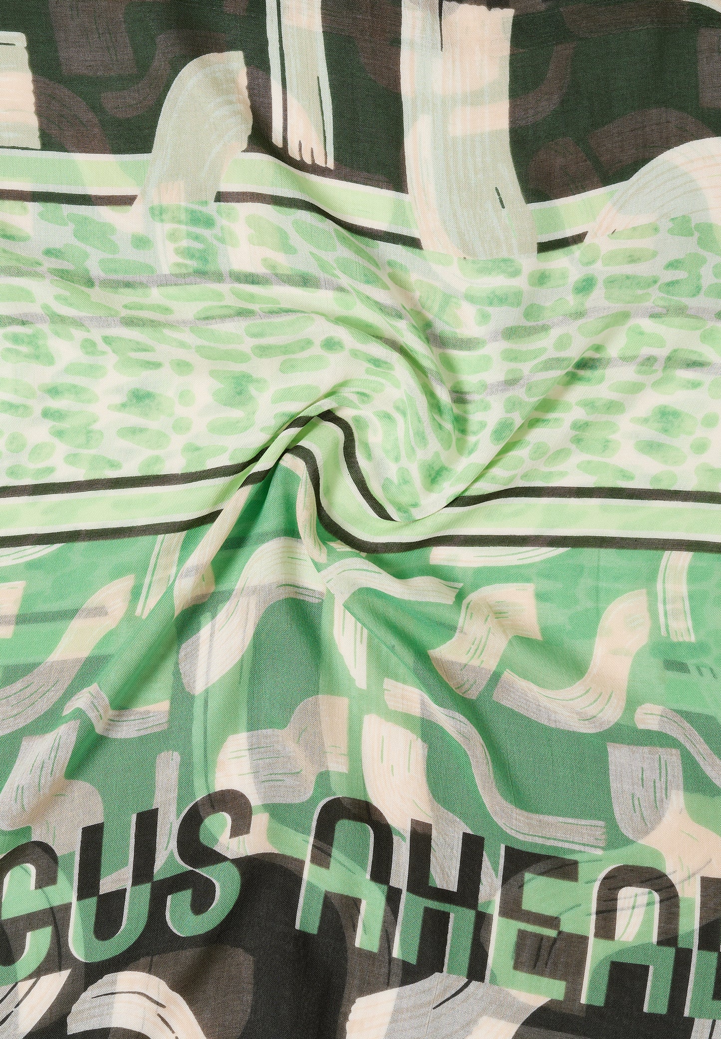 CECIL - Gemusterter Loop-Schal - Farbe: raw khaki