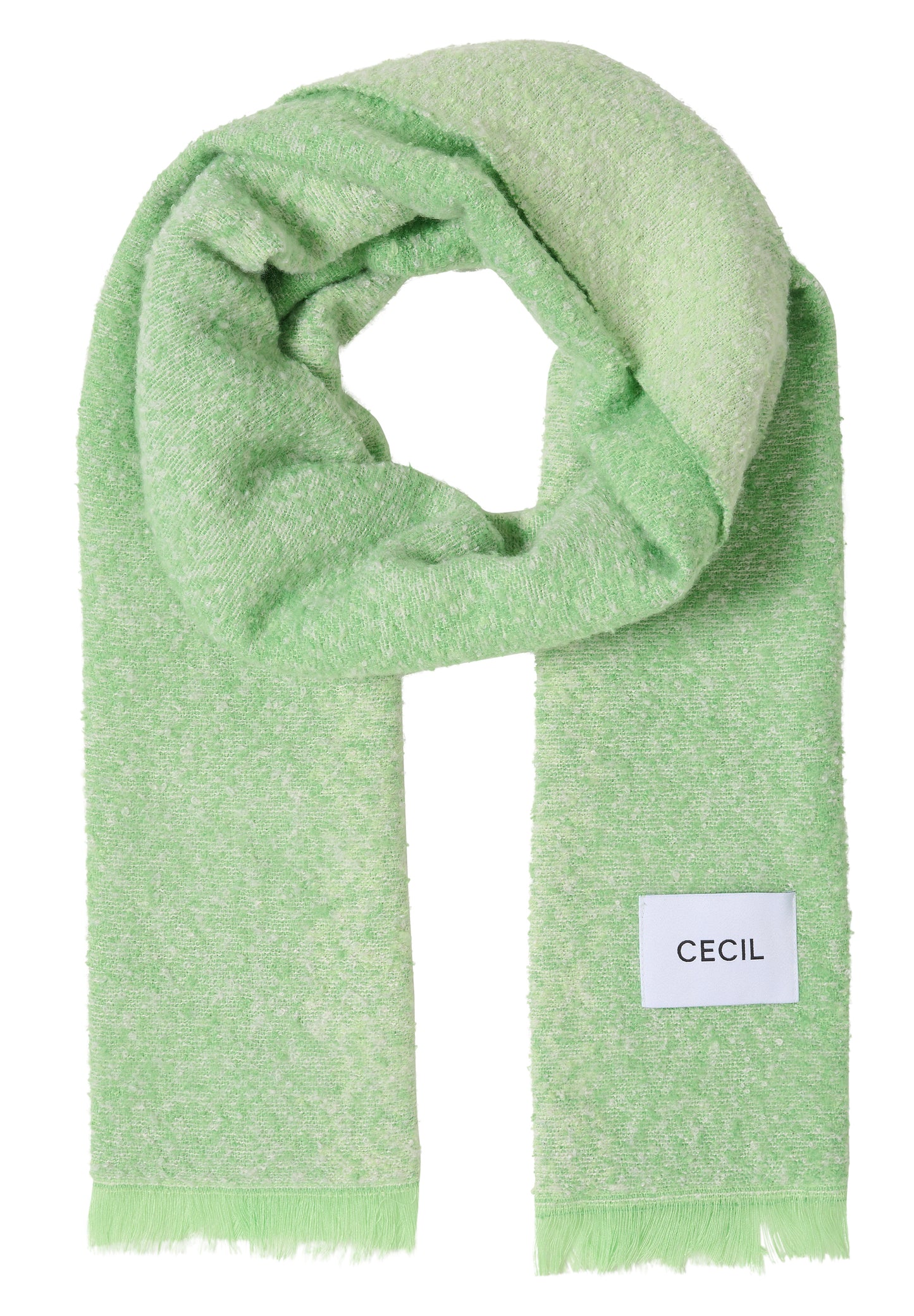 CECIL - Jacquard Schal - Farbe: dark bamboo green