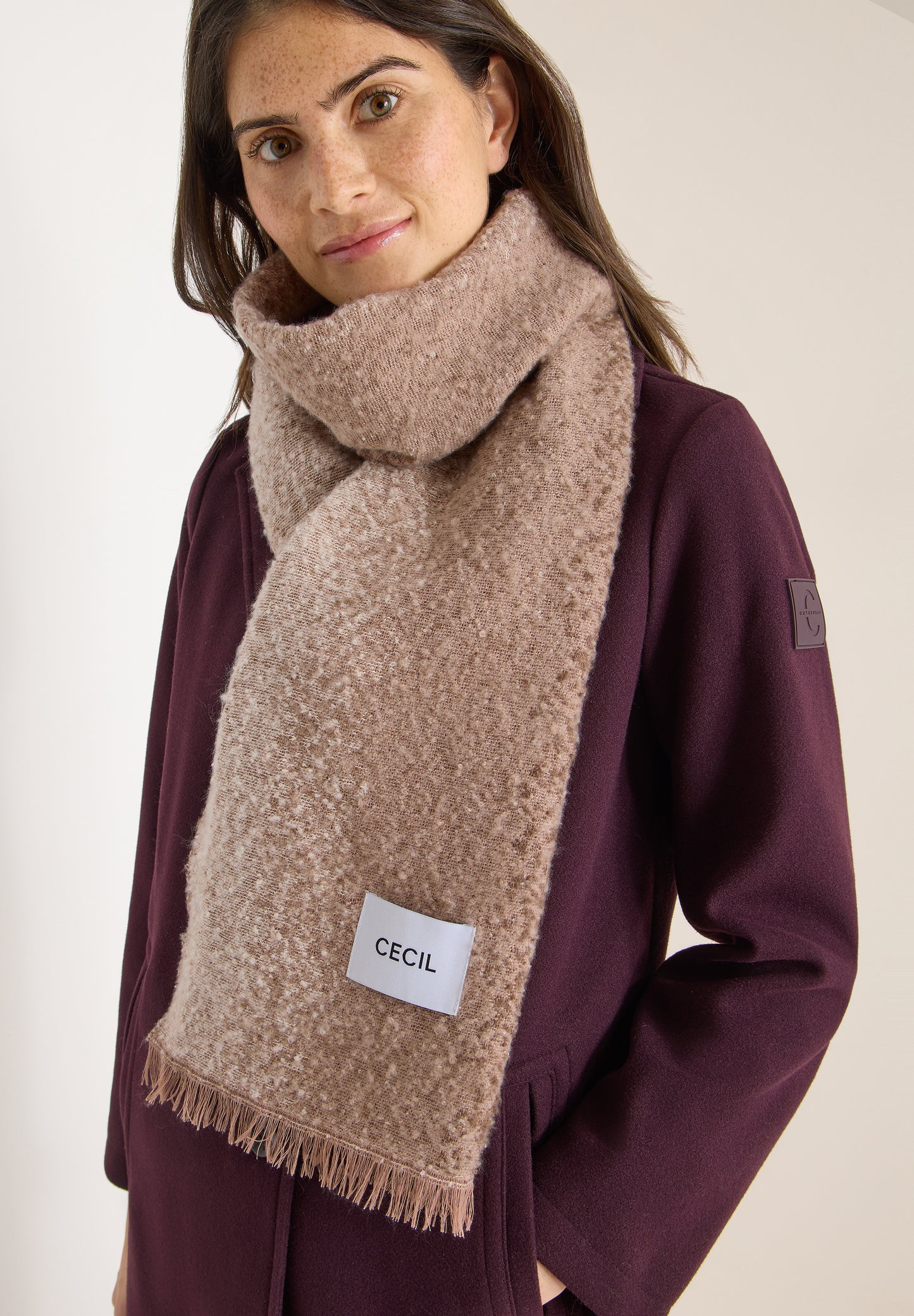 CECIL - Jacquard Schal - Farbe: urban taupe