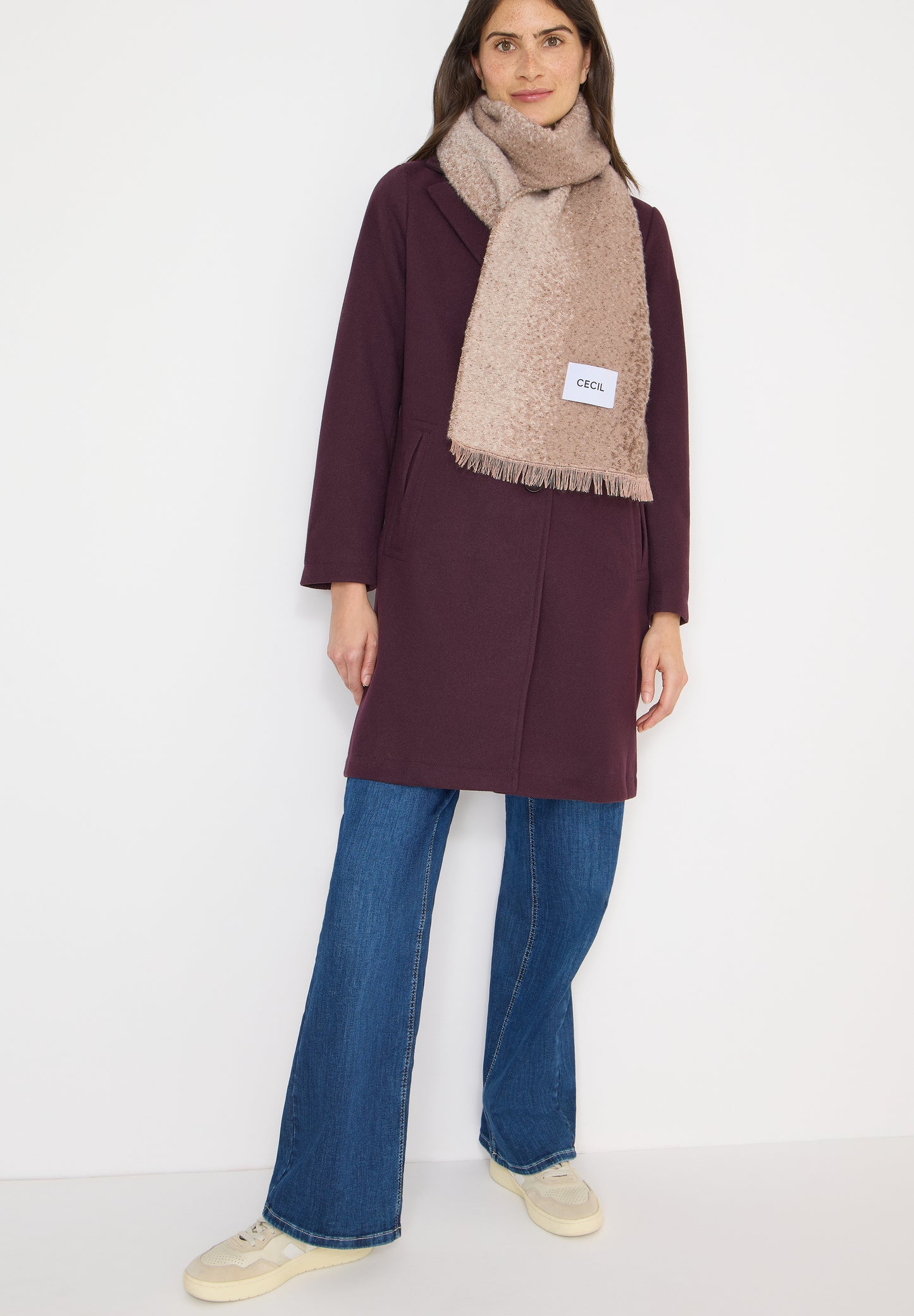 CECIL - Jacquard Schal - Farbe: urban taupe