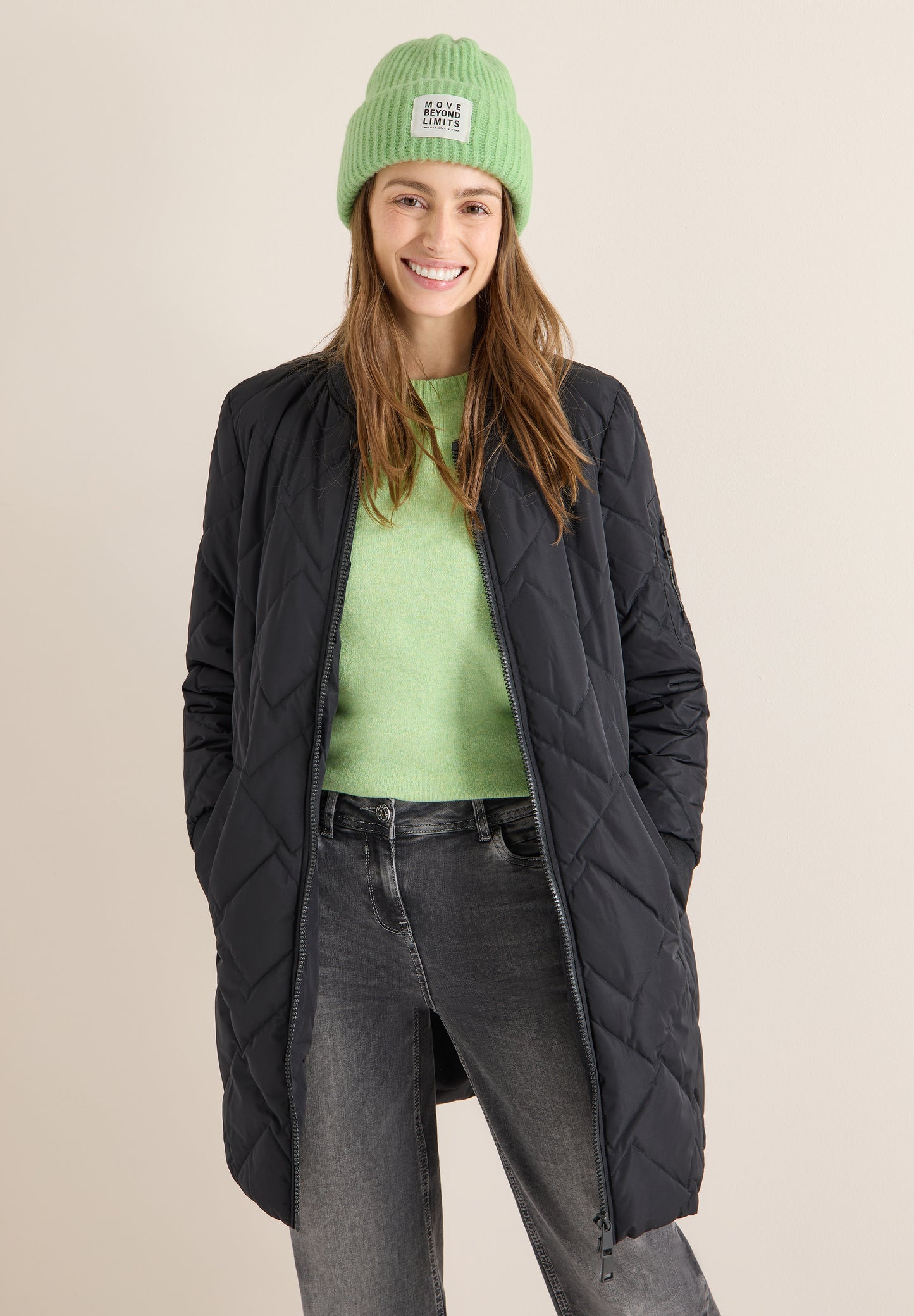 CECIL - Strickmütze - Farbe: bamboo green melange