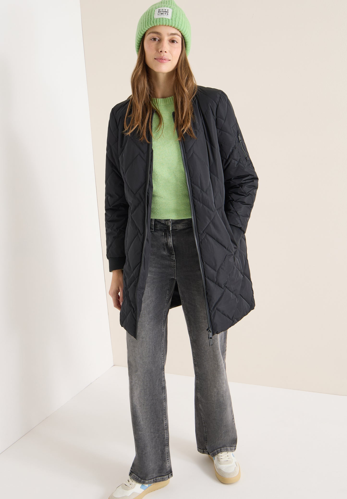 CECIL - Strickmütze - Farbe: bamboo green melange