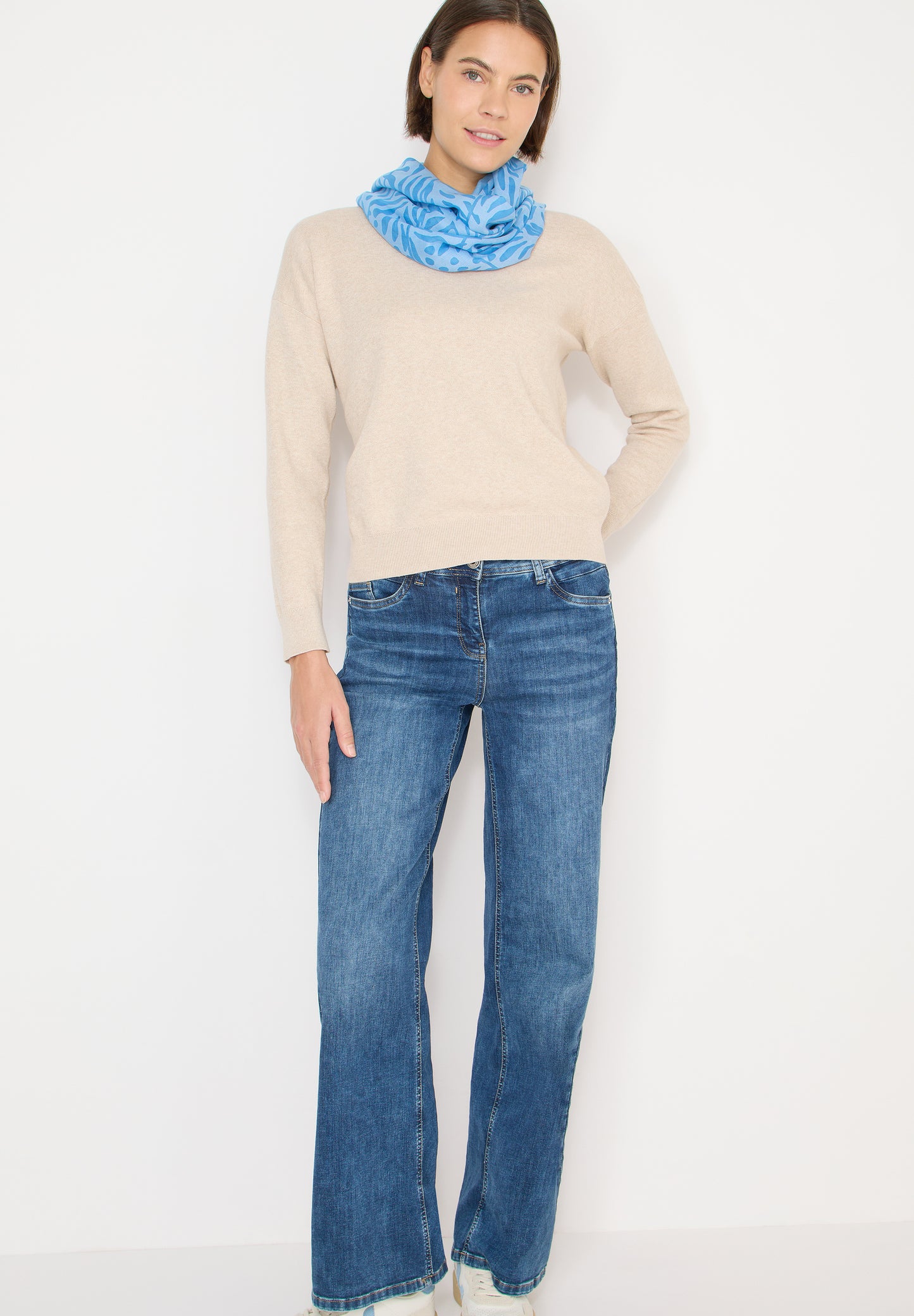 CECIL - Ausbrenner Loop Schal - Farbe: fountain blue