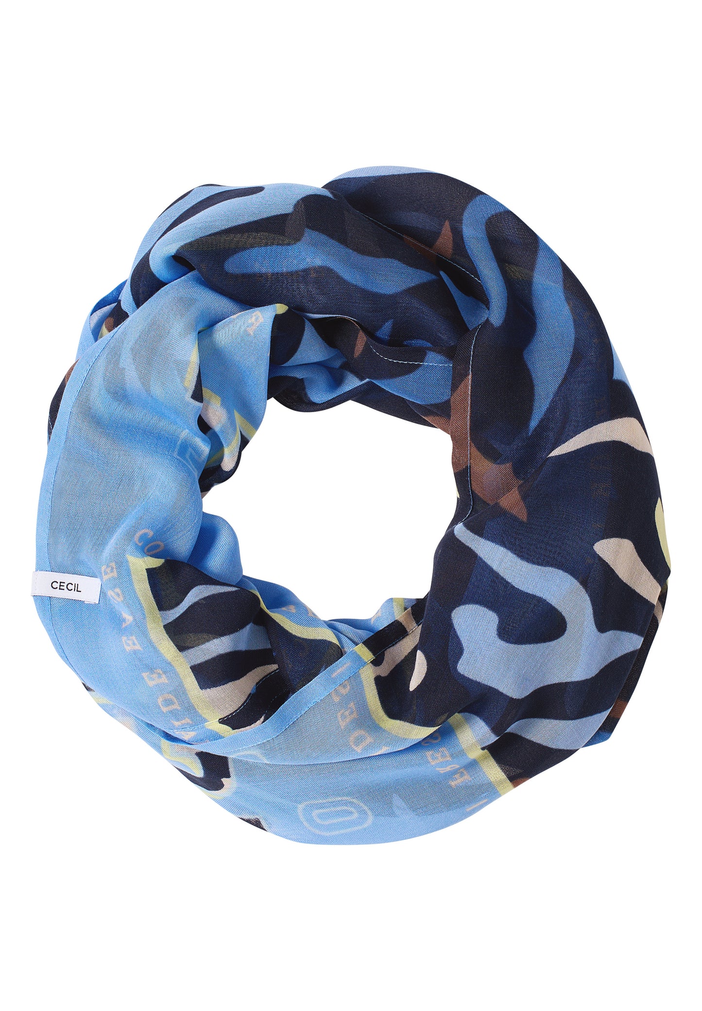 CECIL - Gemusterter Loop Schal - Farbe: blau