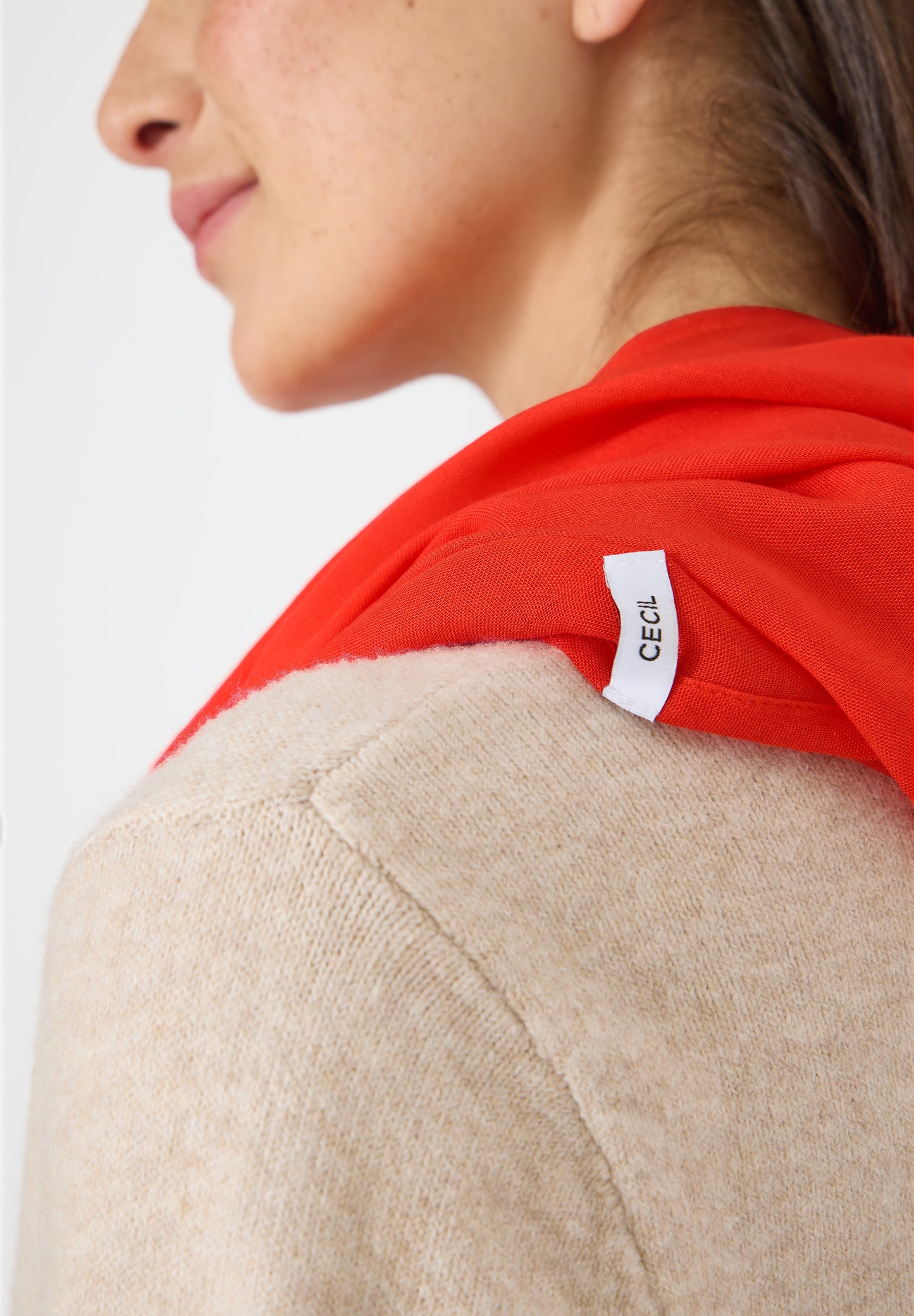 CECIL - Loop Schal in Unifarbe aus Viskose - Farbe: cherry tomato orange