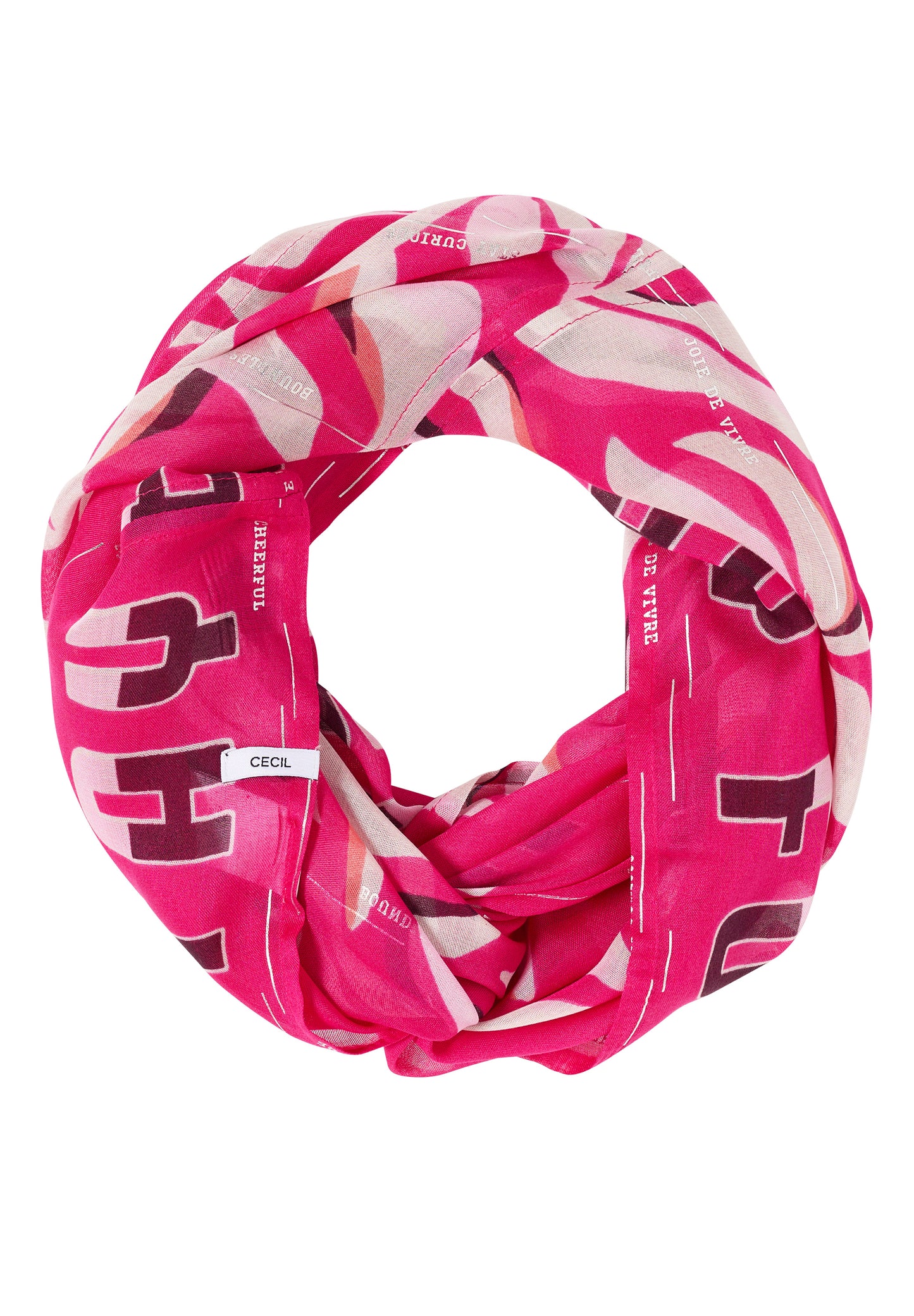 CECIL - Loop-Schal mit Mustermix - Farbe: beetroot pink
