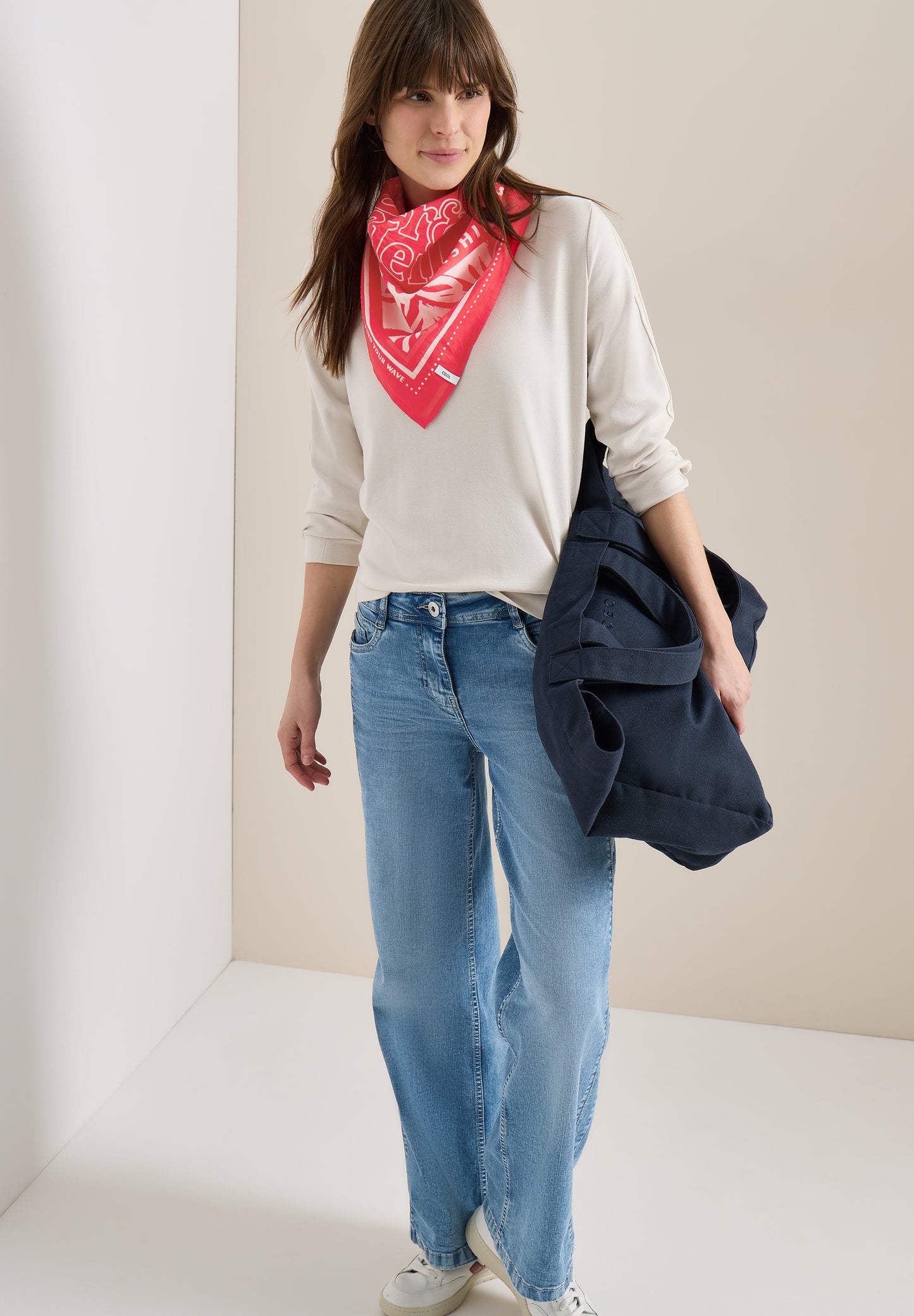 CECIL - Bandana mit Print und Wording - Farbe: glazed apple red