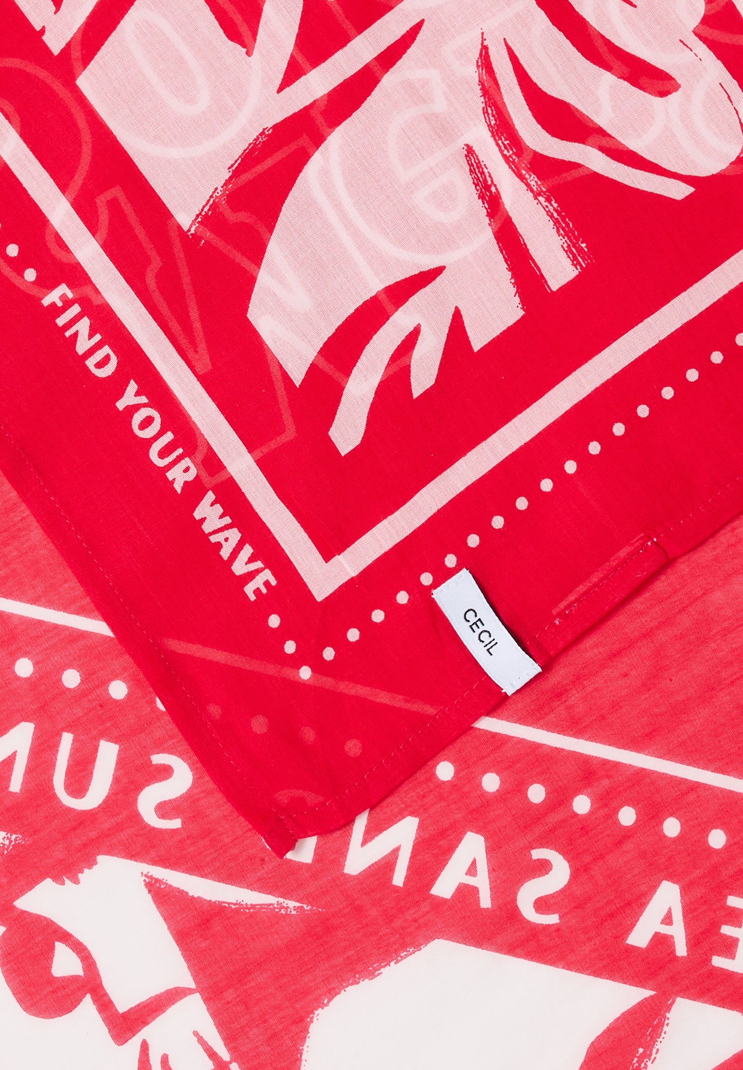 CECIL - Bandana mit Print und Wording - Farbe: glazed apple red