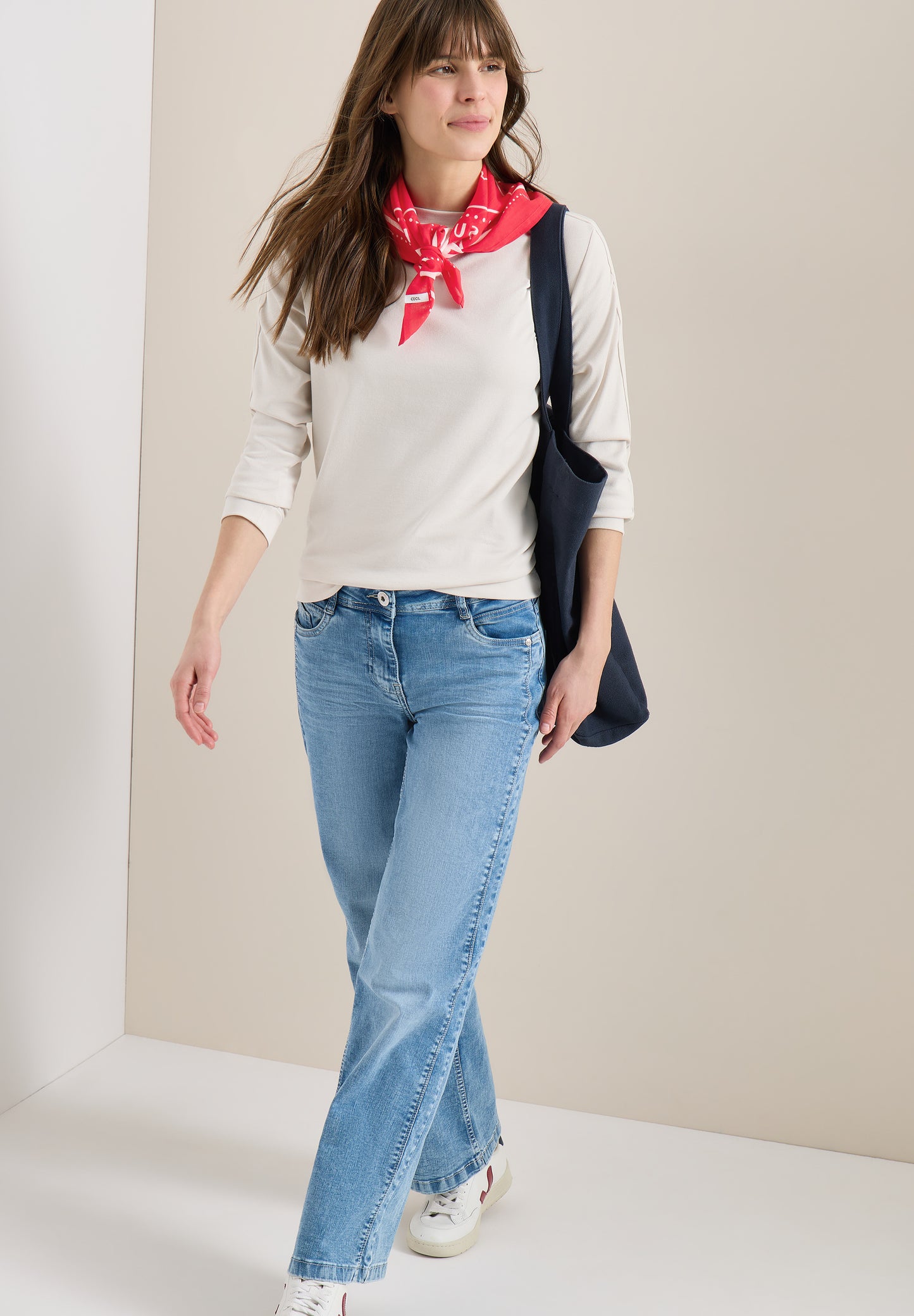 CECIL - Bandana mit Print und Wording - Farbe: glazed apple red