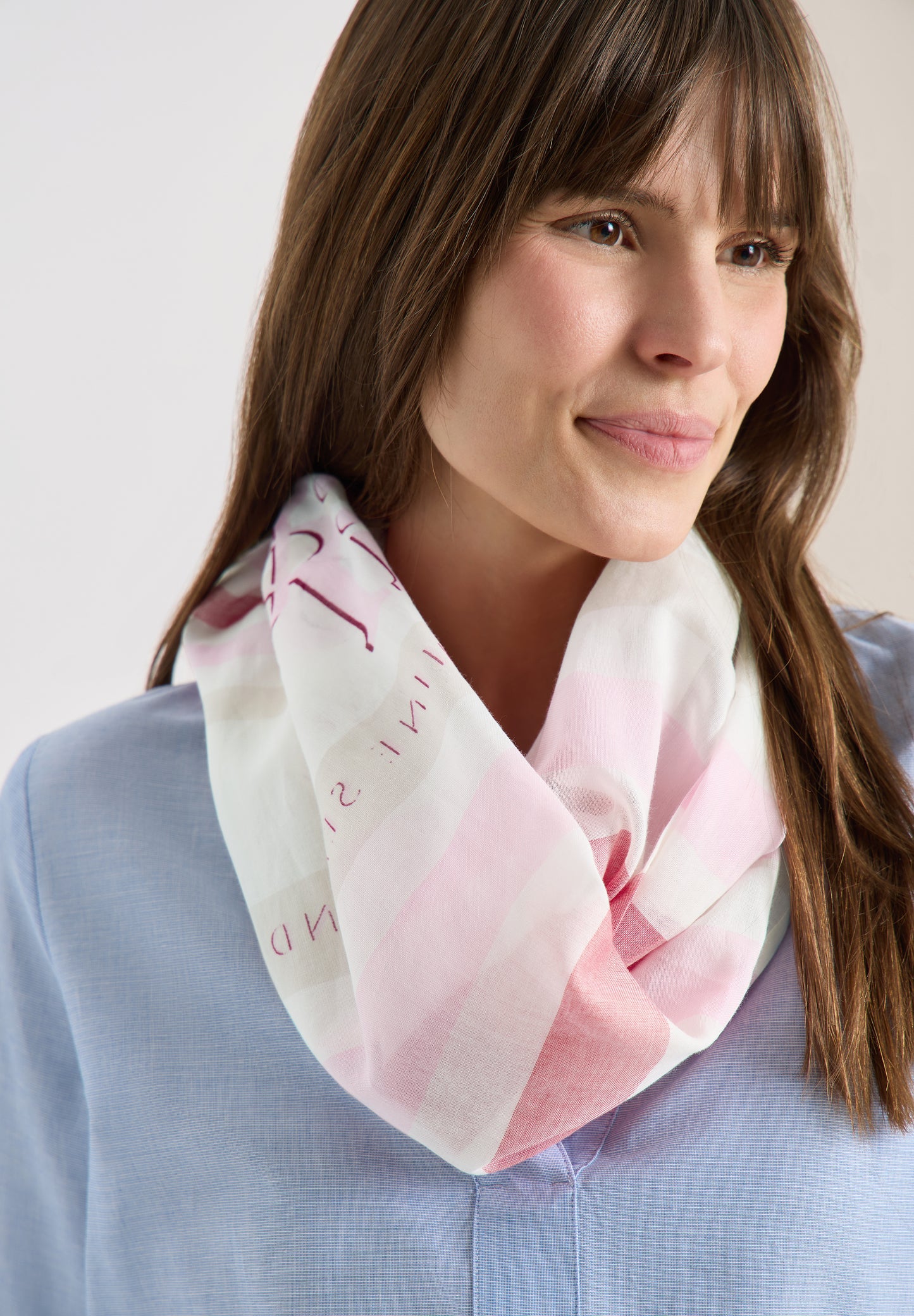 CECIL - Loop-Schal mit Streifenmuster - Farbe: vanilla white