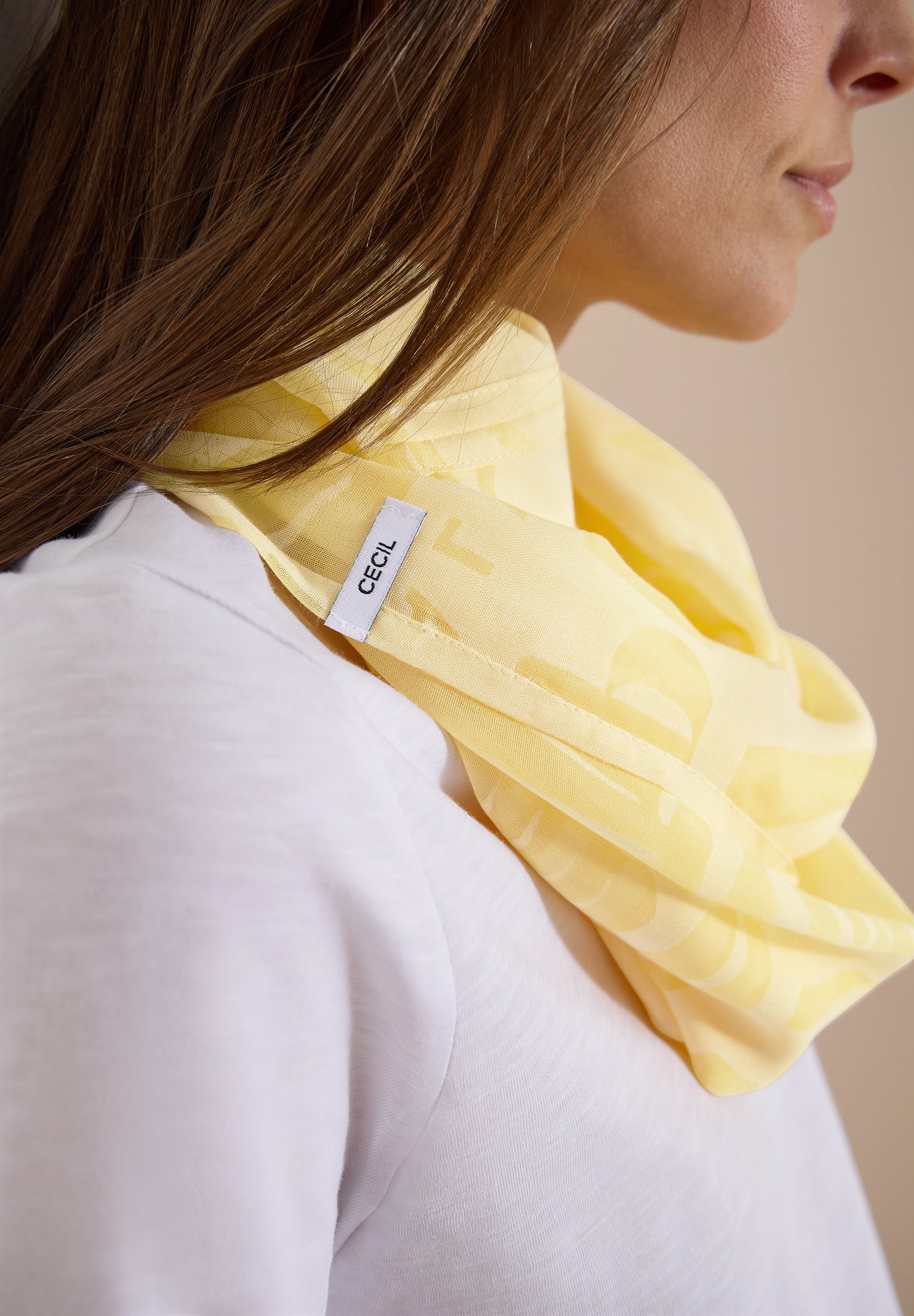 CECIL - Loop-Schal im Ausbrenner-Look - Farbe: buttermilk yellow