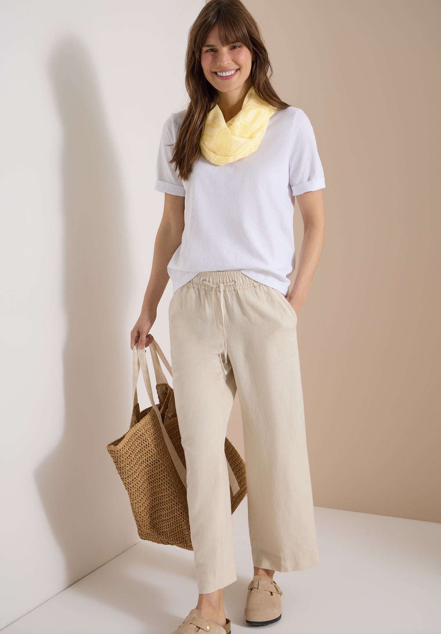 CECIL - Loop-Schal im Ausbrenner-Look - Farbe: buttermilk yellow