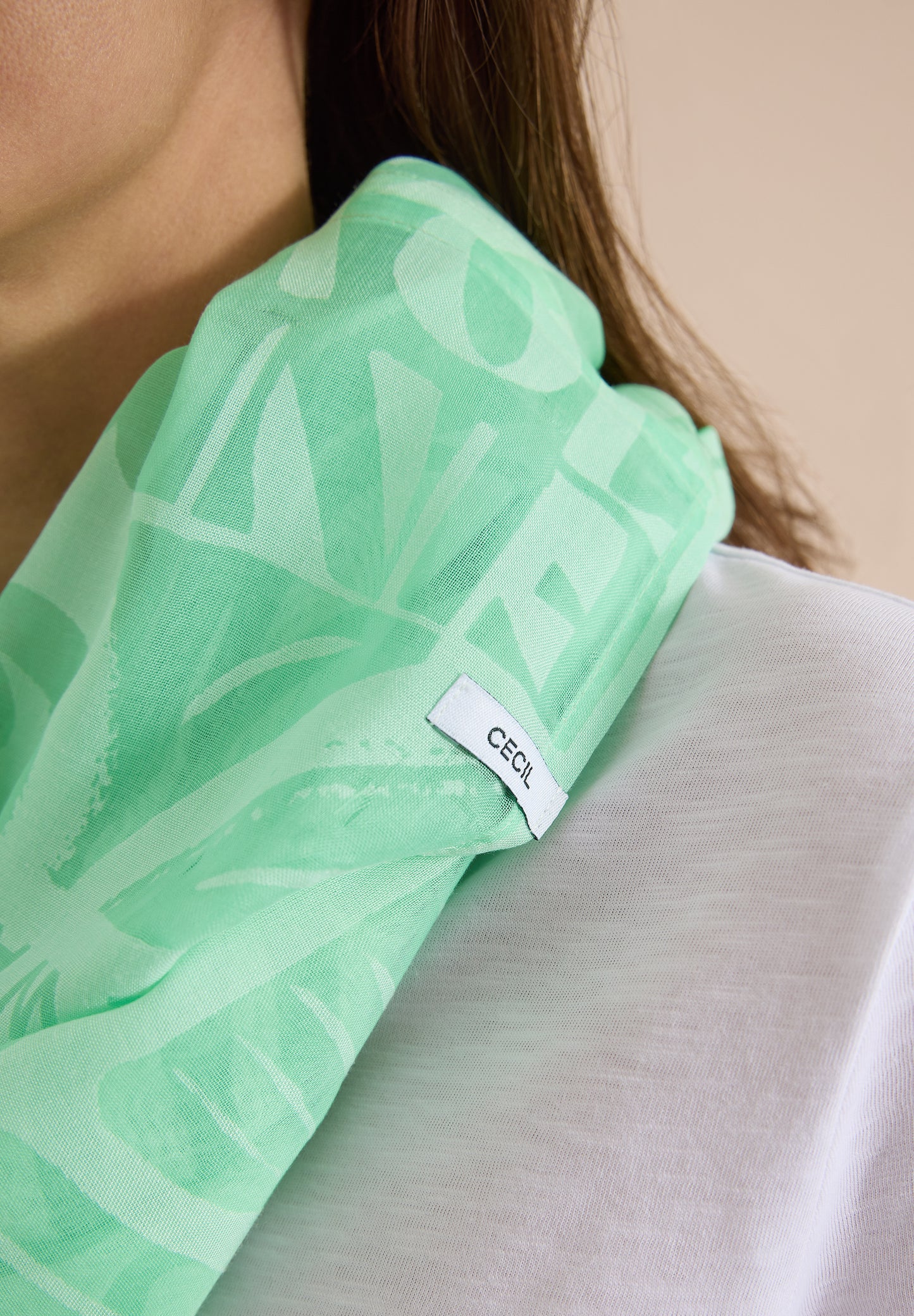 CECIL - Loop-Schal im Ausbrenner-Look - Farbe: juicy lime