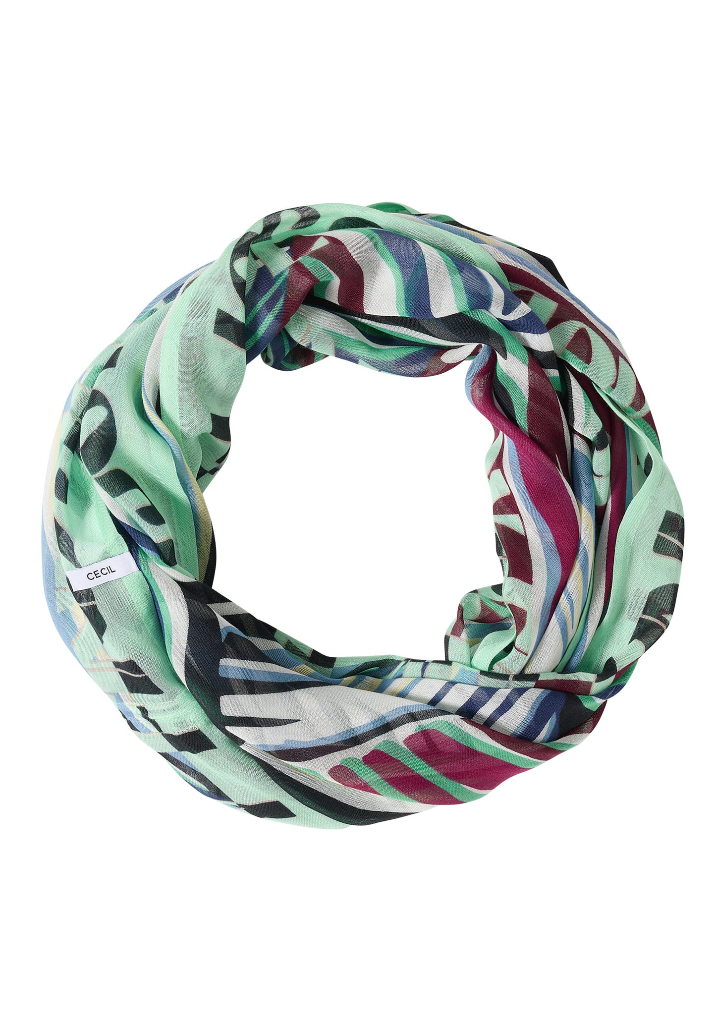 CECIL - Loop-Schal mit grafischem Muster - Farbe: palm breeze green