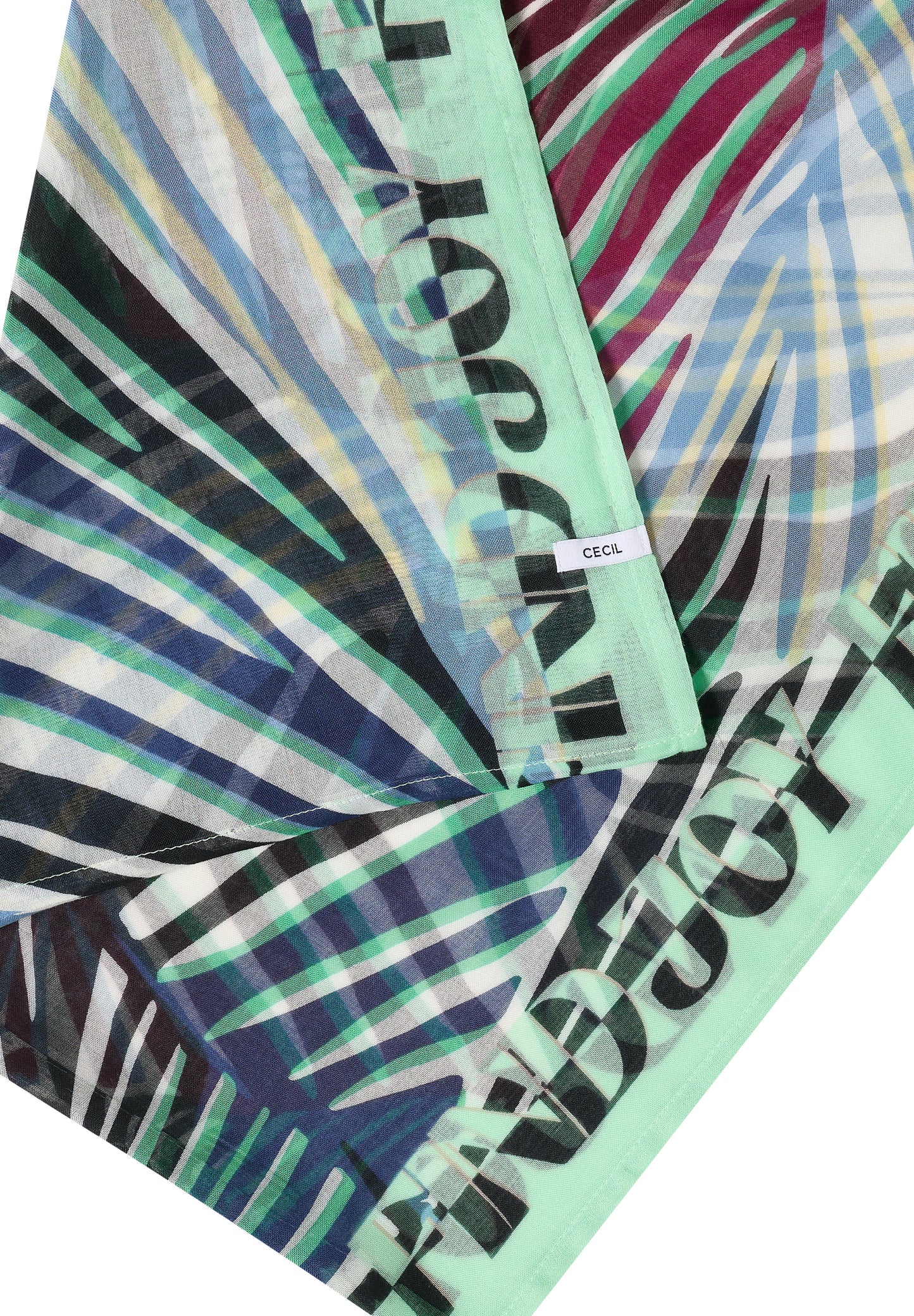 CECIL - Loop-Schal mit grafischem Muster - Farbe: palm breeze green