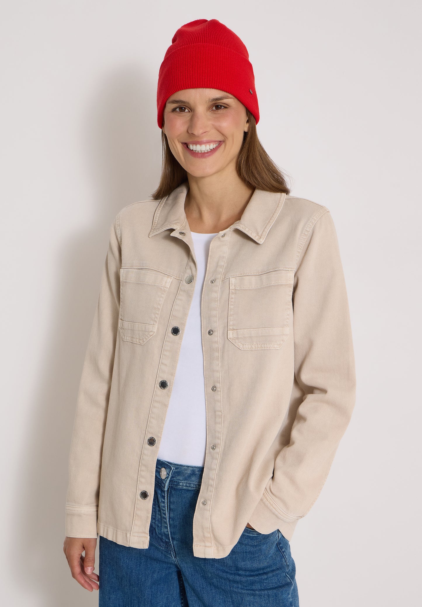 CECIL - Beanie in Unifarbe - Farbe: flame red
