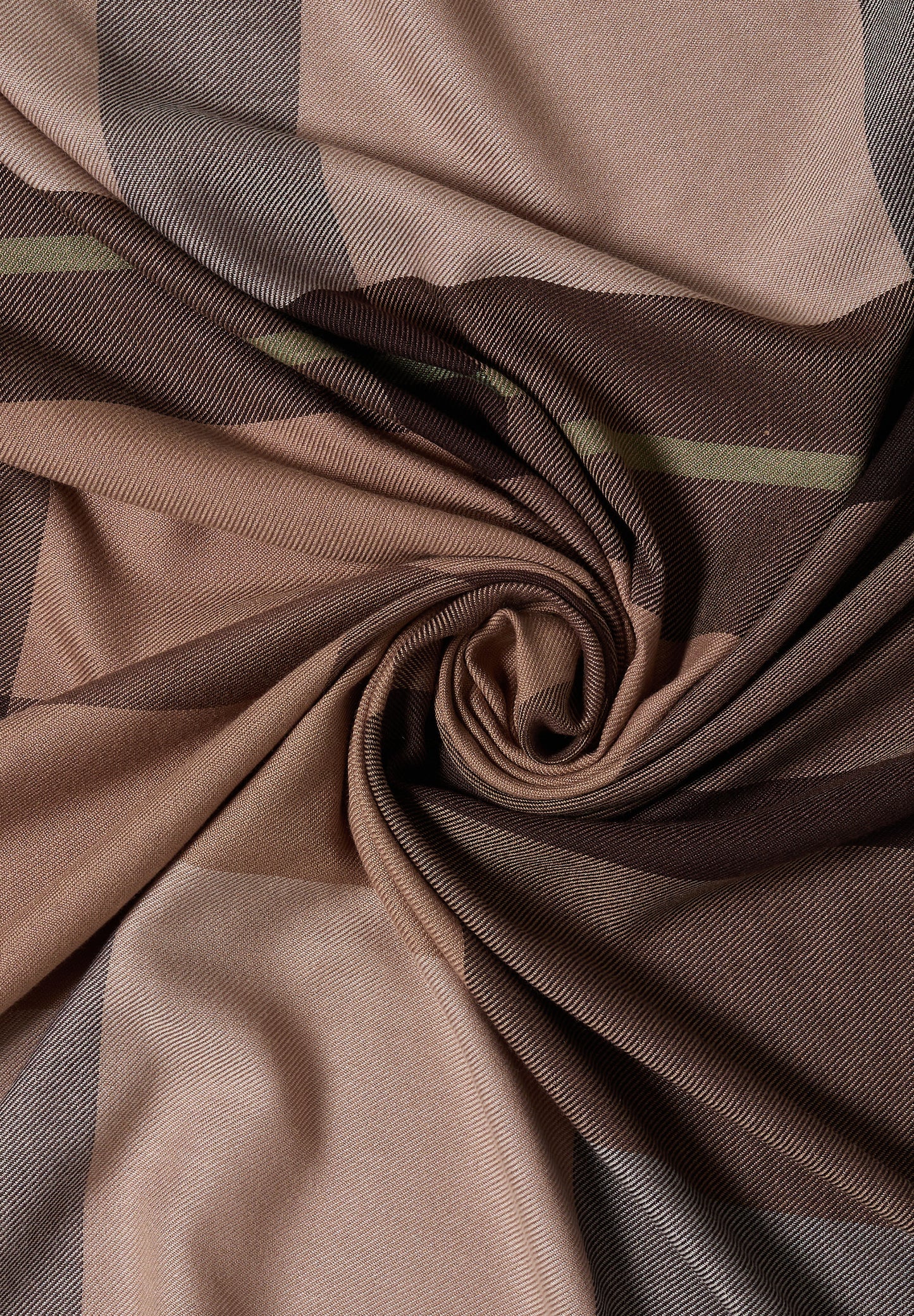CECIL - Kariertes Tuch mit feinen Fransen - Farbe: dark toffee brown