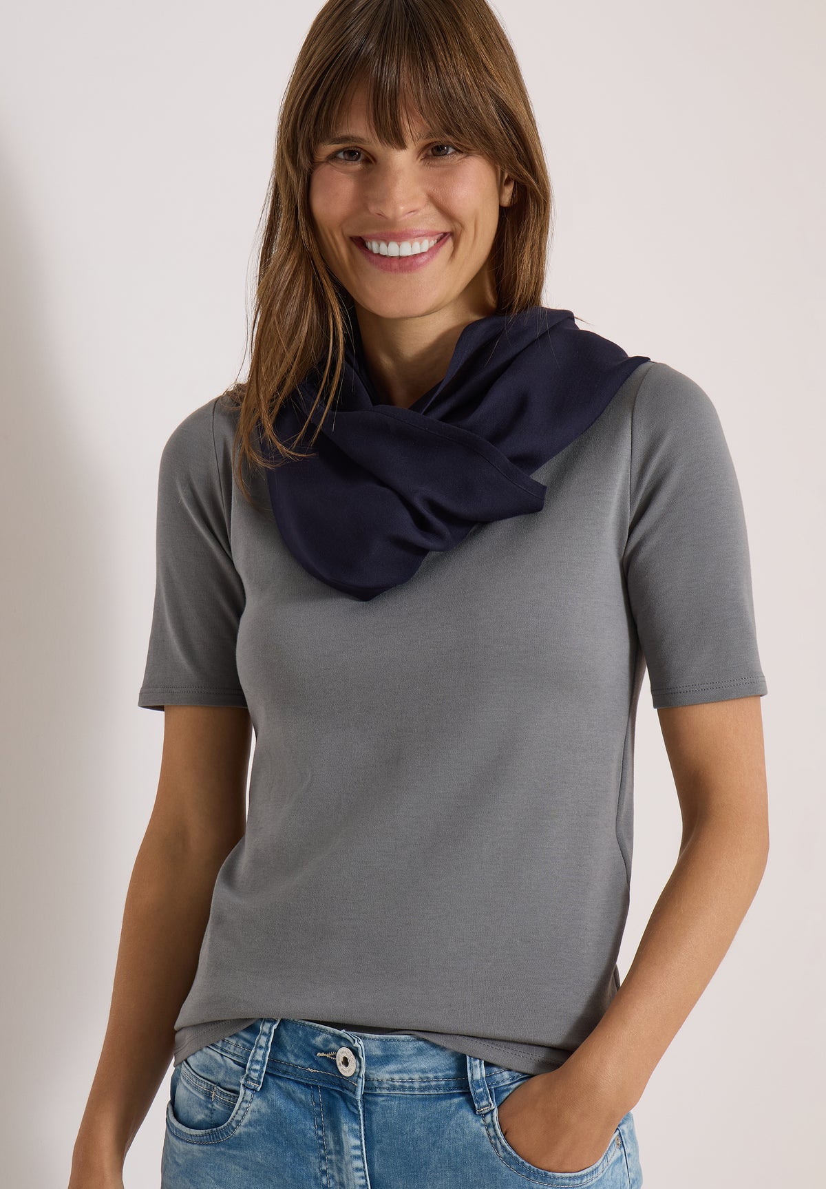 CECIL - Loop-Schal in Unifarbe - Farbe: urban dark blue