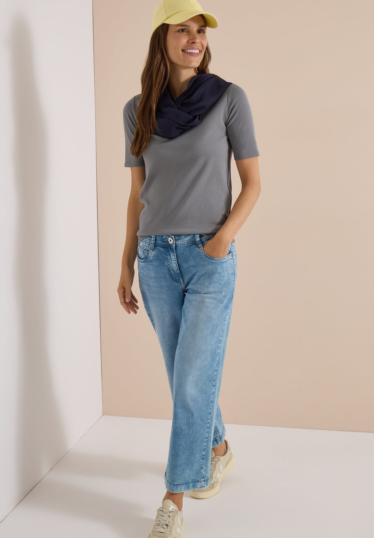 CECIL - Loop-Schal in Unifarbe - Farbe: urban dark blue