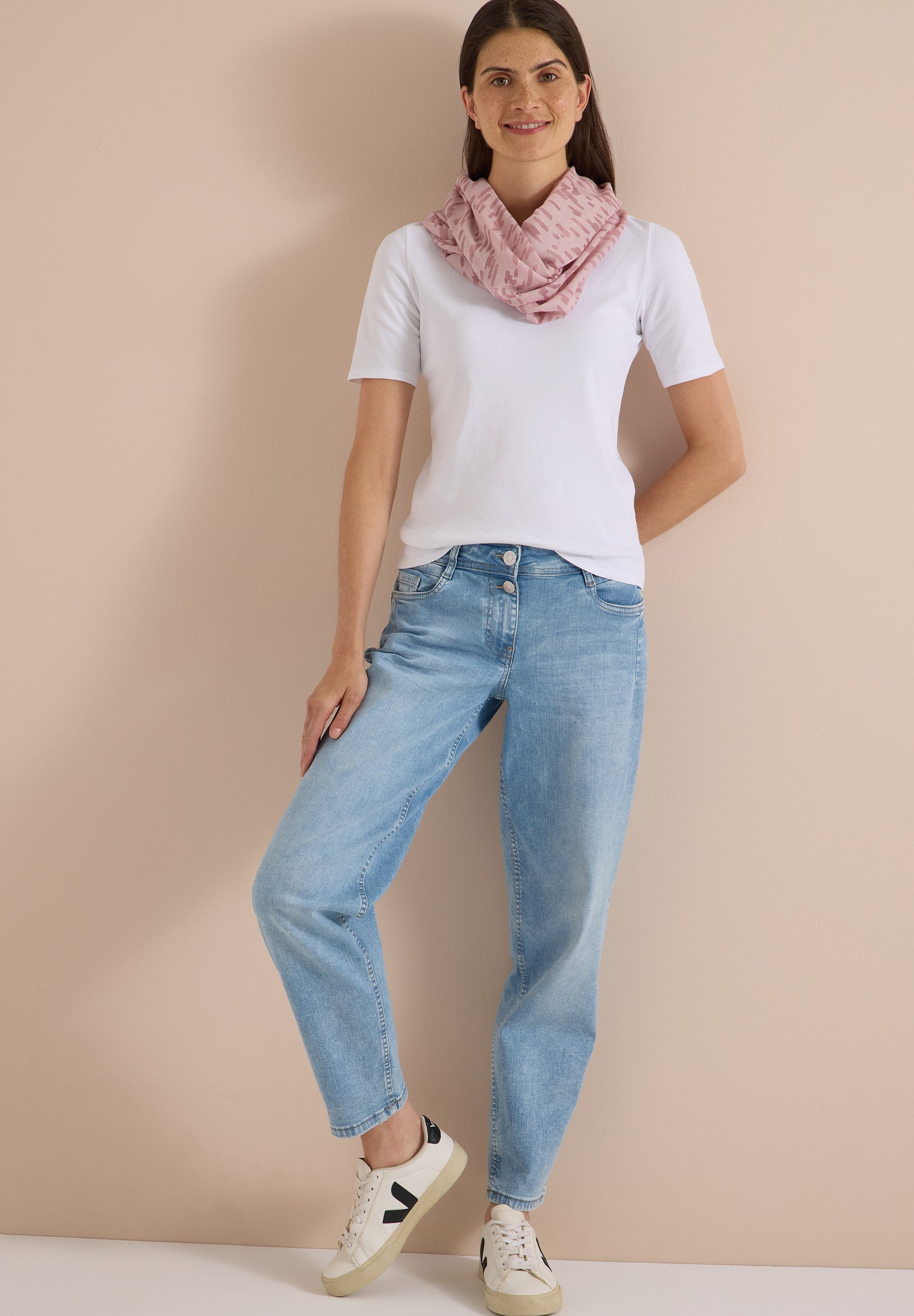 CECIL - Loop-Schal im Ausbrenner-Look - Farbe: velvet rose