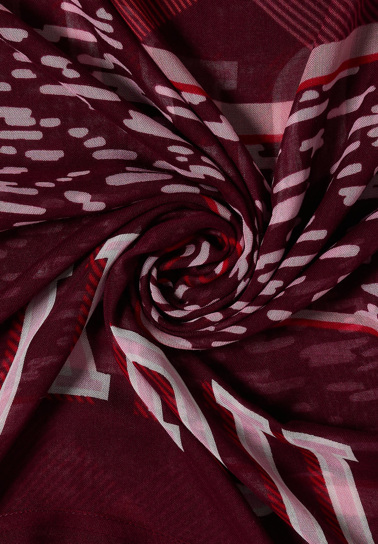 CECIL - Loop-Schal mit Patchwork-Print - Farbe: red wine