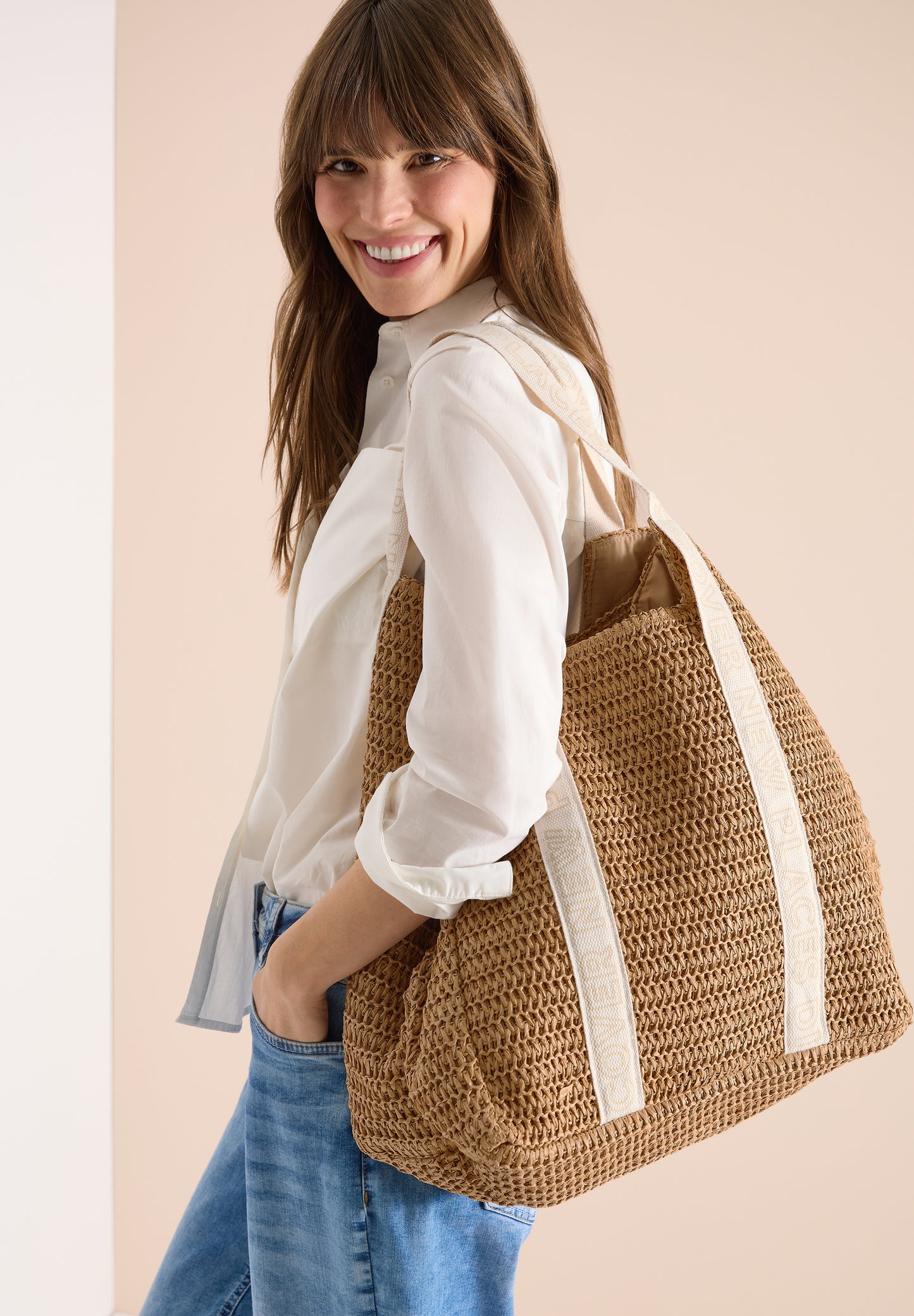 CECIL - Tasche im Crochet-Look - Farbe: dark crispy camel
