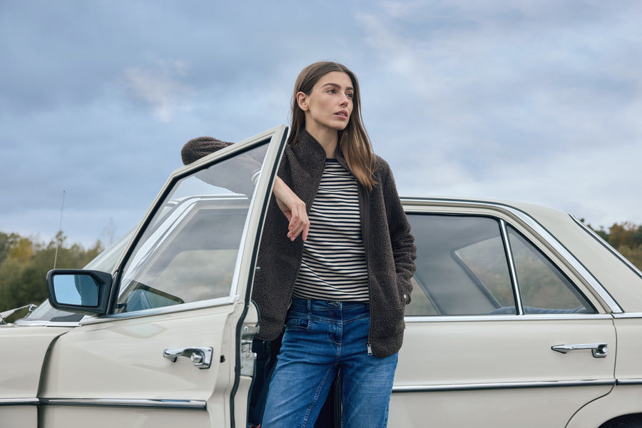 Cecil Damen Jacke Braun mit Reißverschluss 323890