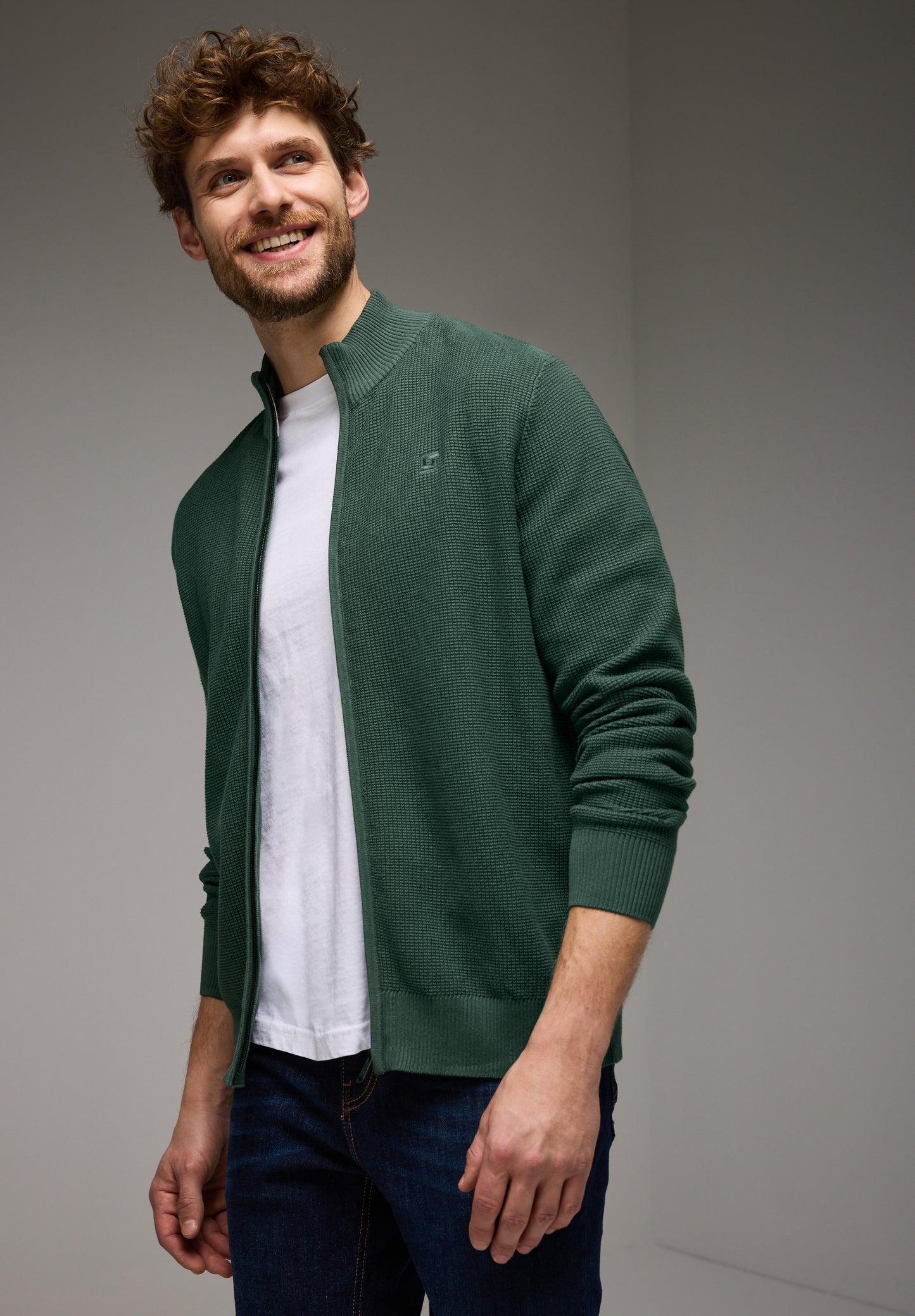 Street One MEN Strukturjacke - Farbe: mineral green