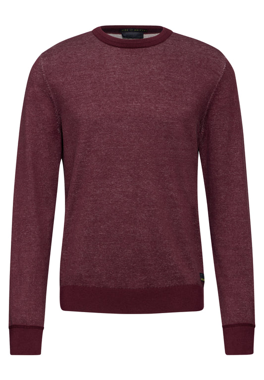 Street One MEN Pullover in Two Tone Optik - Farbe: vintage red