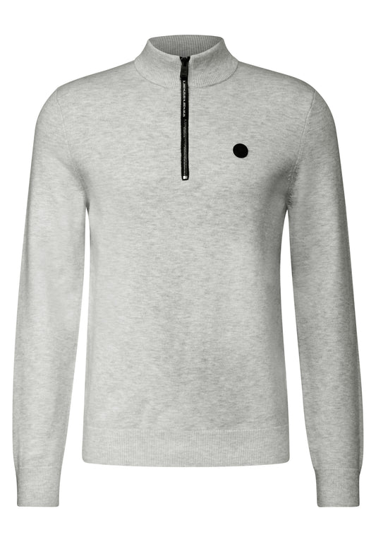 Street One MEN Softer Halfzip Pullover - Farbe: frost grey melange