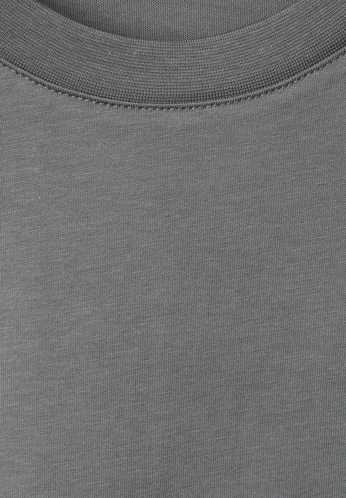 Street One MEN - Herren Basic T-Shirt in Unifarbe - light iron grey