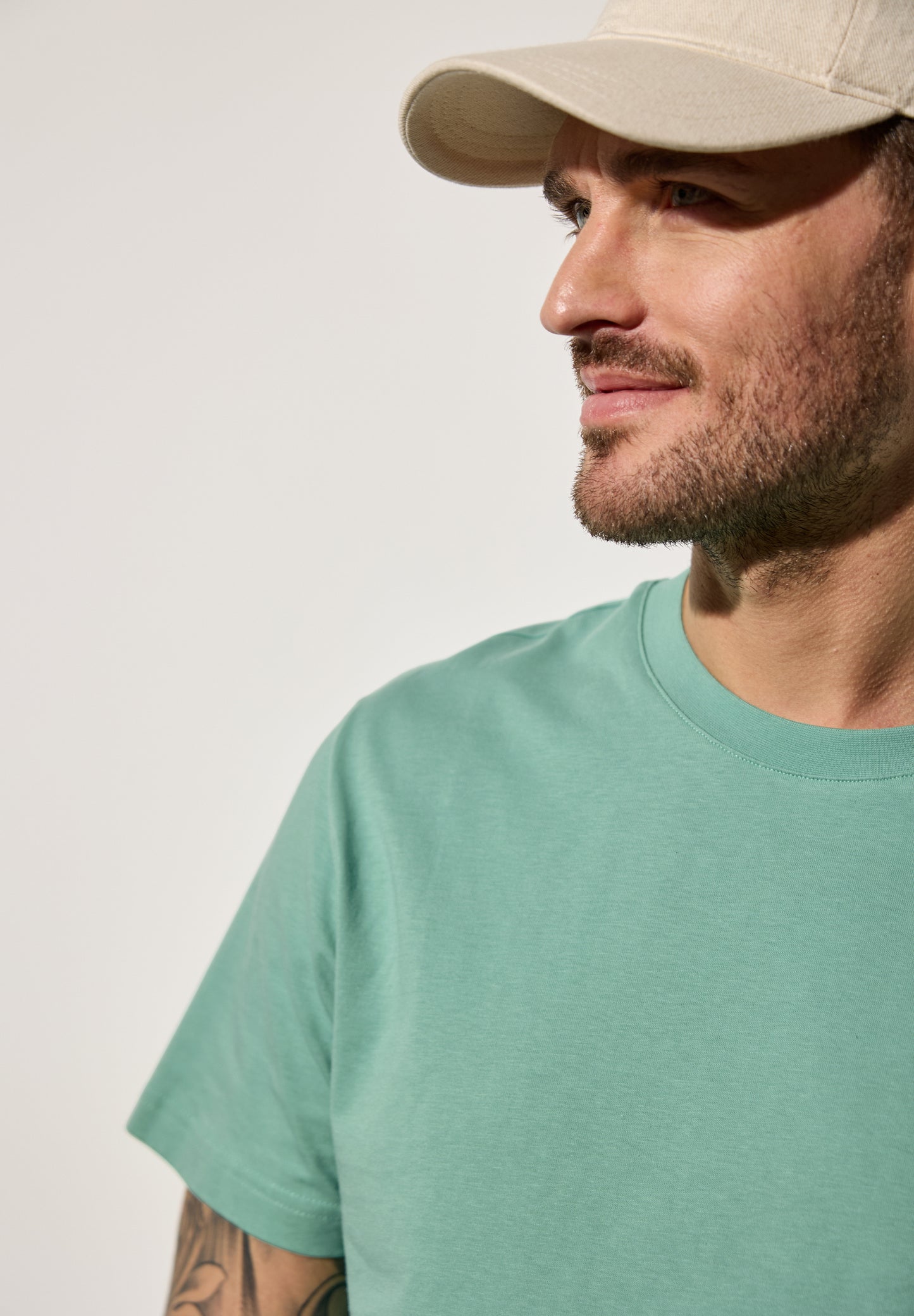 Street One MEN Basic T-Shirt in Unifarbe - Farbe: mint green