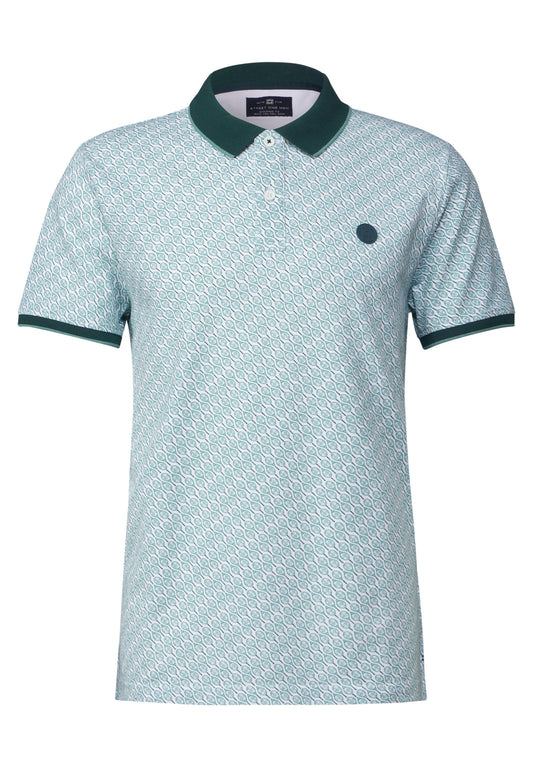Street One MEN Bedrucktes Poloshirt - Farbe: bright white