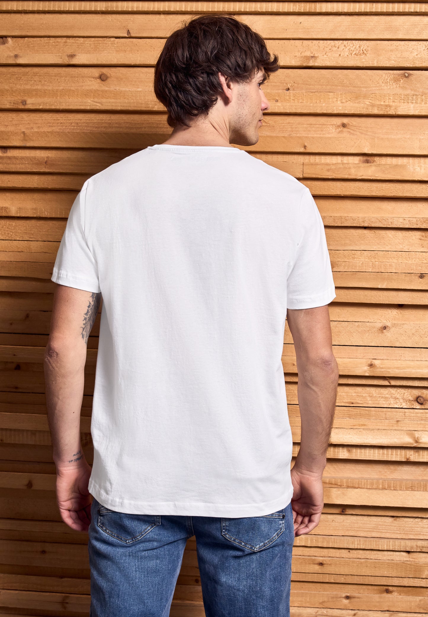 Street One MEN T-Shirt mit Wording Detail - Farbe: bright white