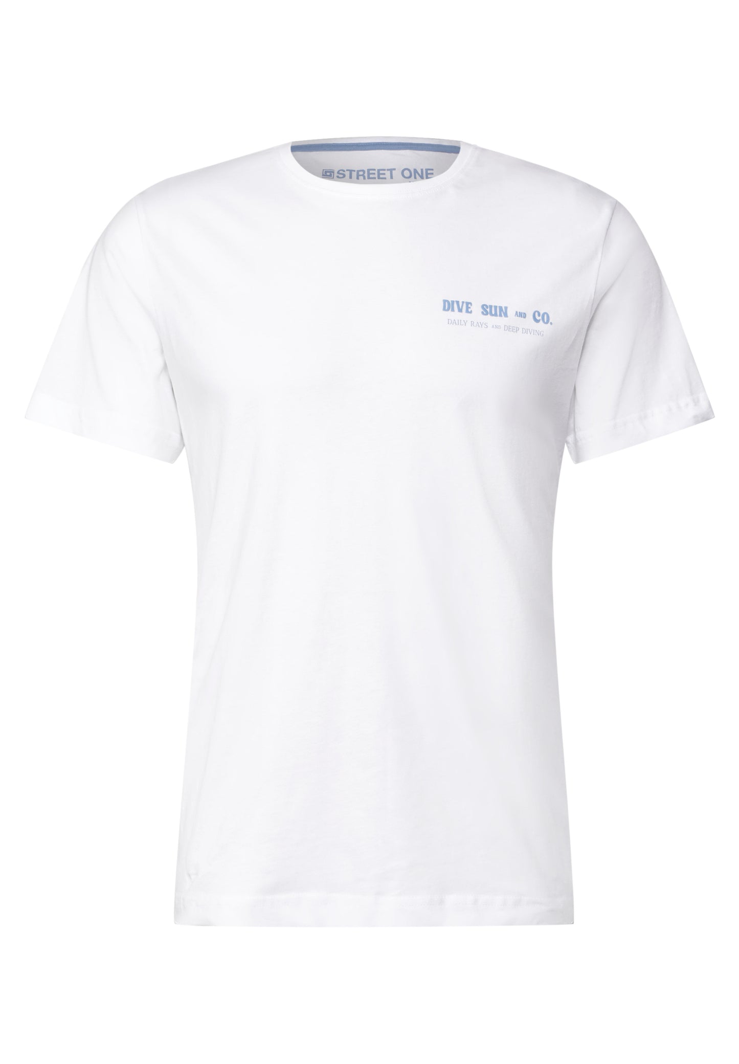 Street One MEN T-Shirt mit Wording Detail - Farbe: bright white