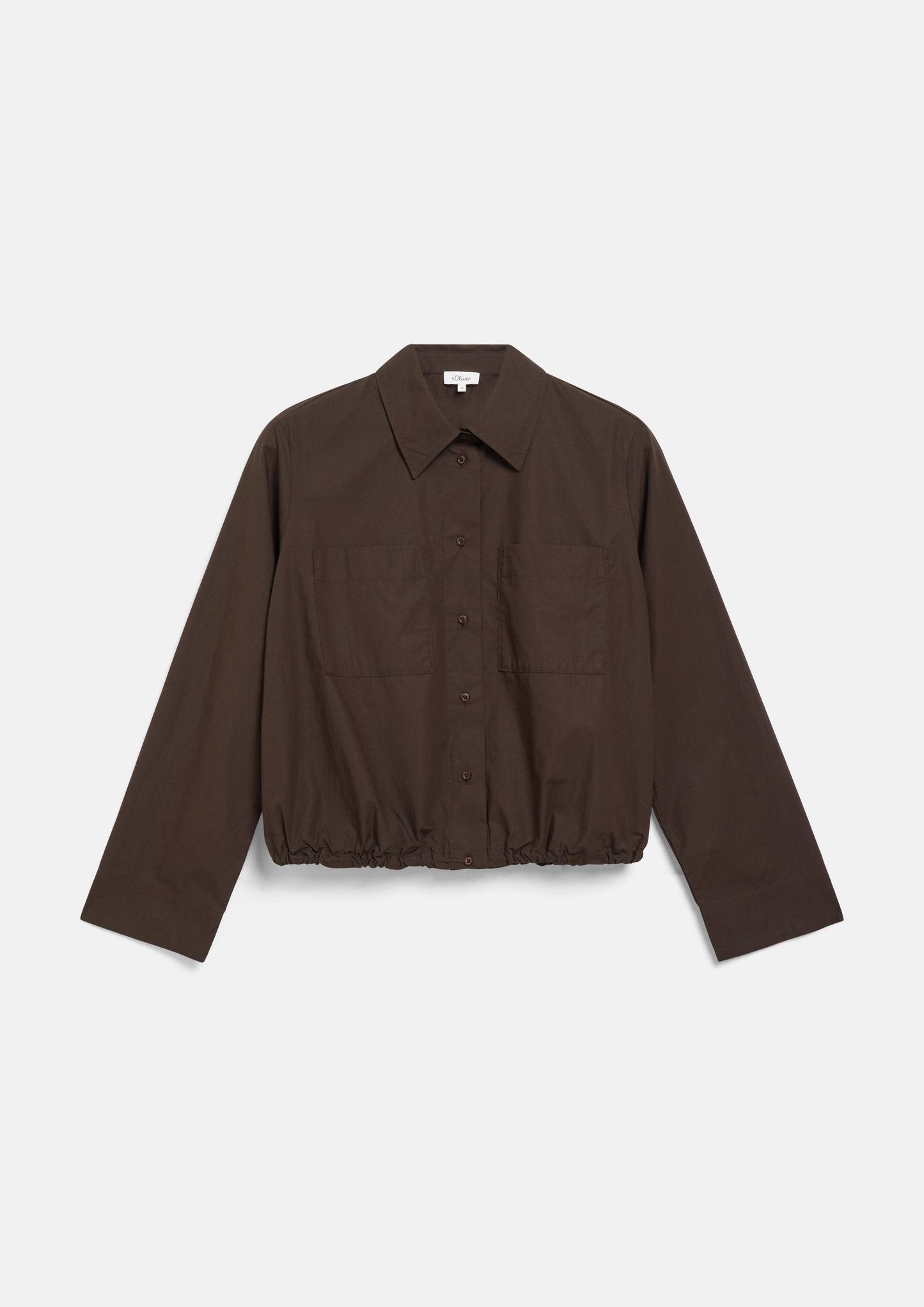 s.Oliver - Verkürzte Bluse mit O-Shape - Farbe: Dunkelbraun