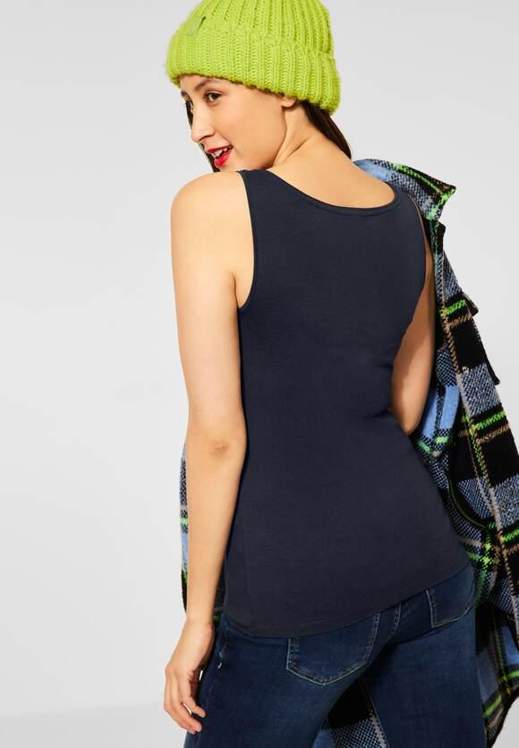 Street One Basic Top in Unifarbe - Farbe: blau