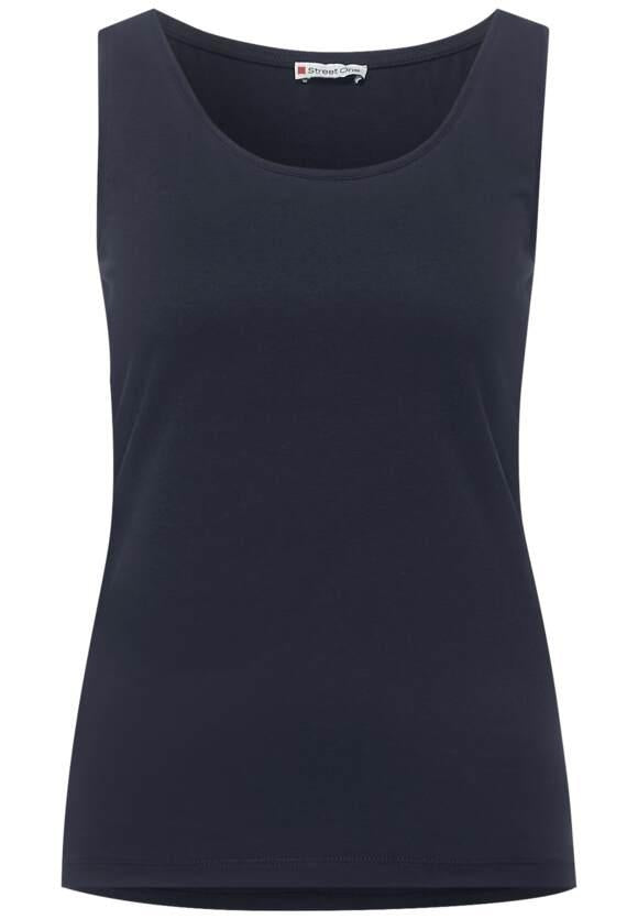 Street One Basic Top in Unifarbe - Farbe: blau