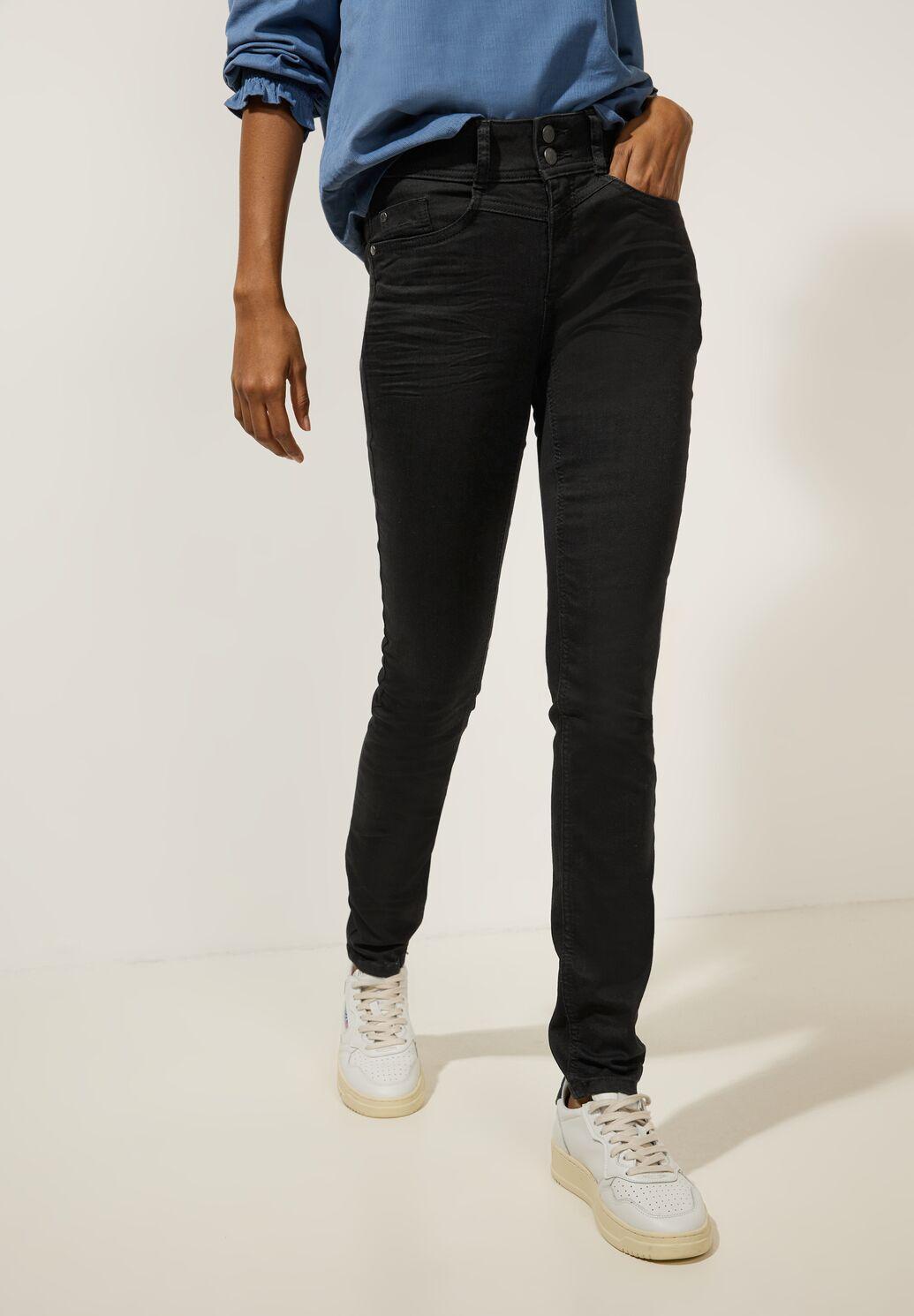 Street One YORK Jeans - – Slim schwarz Damen TWISTY A376539-15111 Fit Style Mode